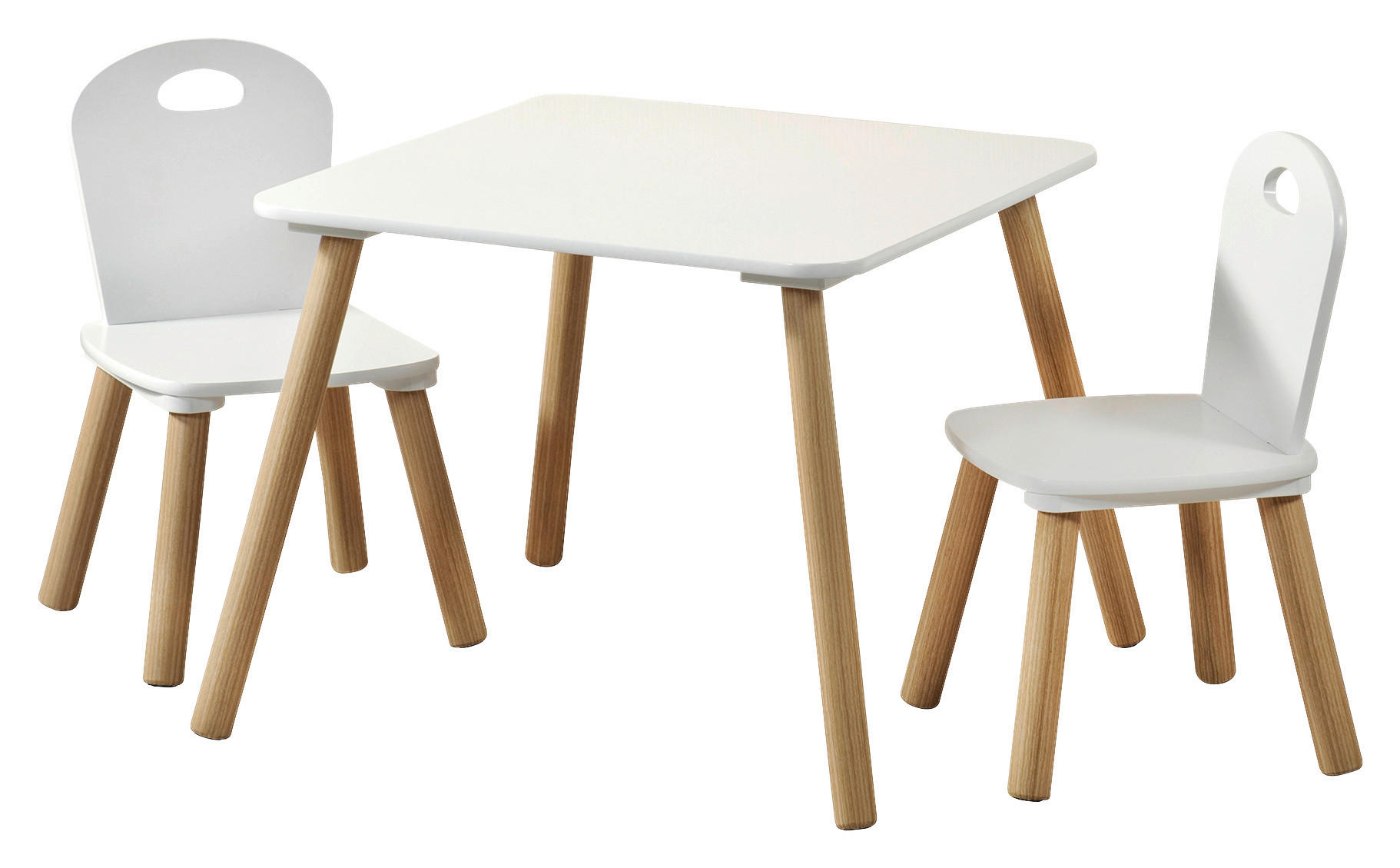 Kesper Kindertisch mit zwei Stühlen weiß Spanplatte