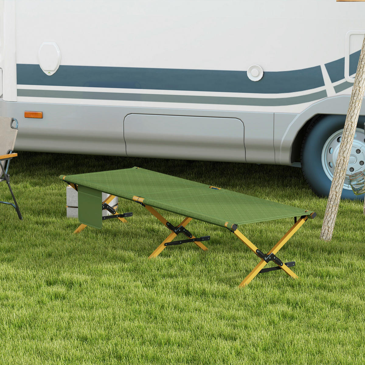Outsunny Sonnenliege dunkelgrün Nylon B/H/L: ca. 64x45x196 cm Sonnenliege - dunkelgrün (196,00/64,00/45,00cm) - Outsunny