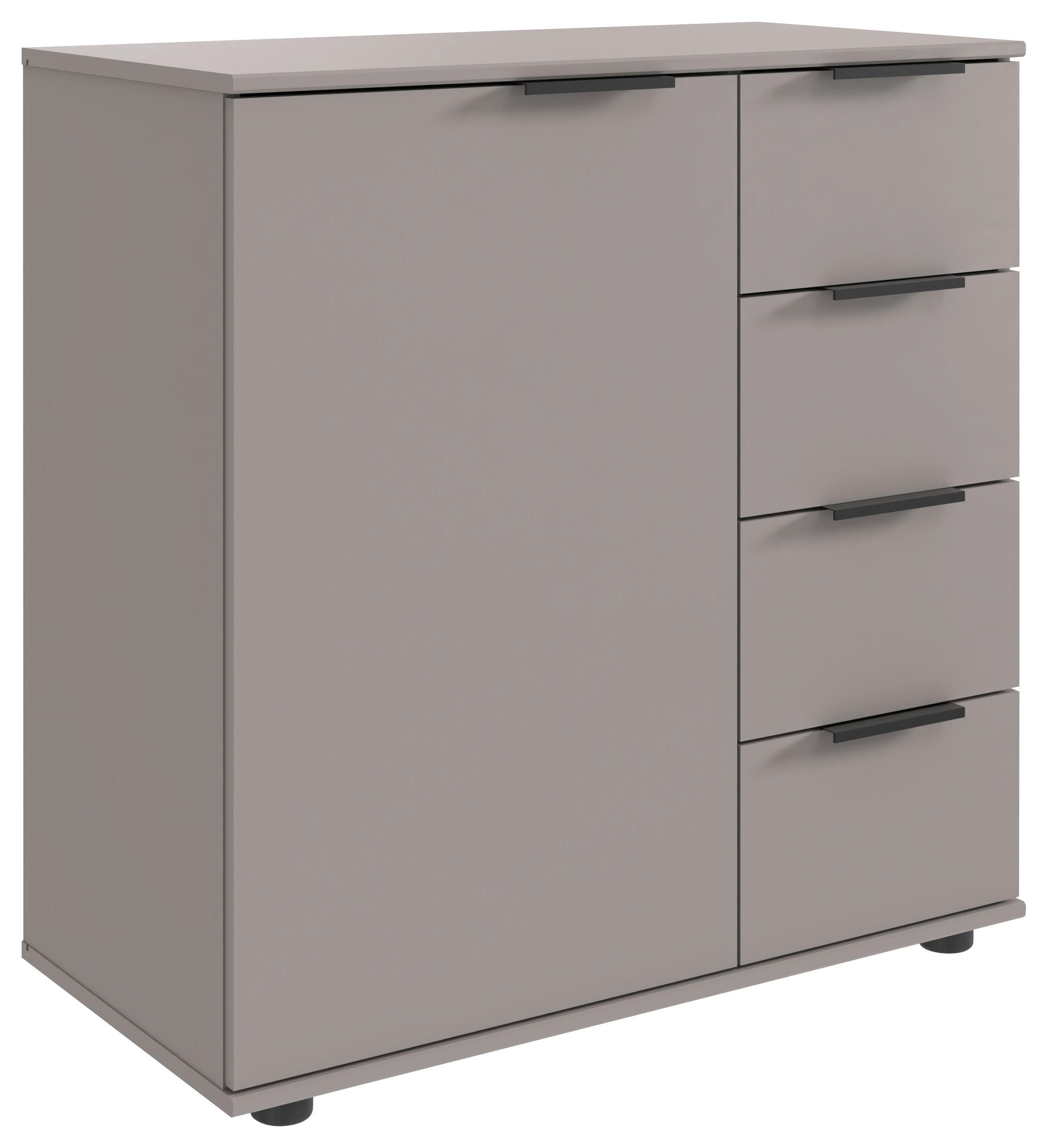 Kombikommode Tilburg Sahara grau B/H/T: ca. 81x83x41 cm Tilburg - schwarz/Sahara (81,00/83,00/41,00cm)
