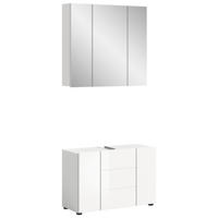 Badezimmer-Set VIRA weiß weiß Hochglanz B/H/T: ca. 82x190x34 cm VIRA - weiß (82,00/190,00/34,00cm) - xonox.home
