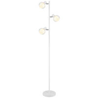 GLOBO Stehleuchte weiß klar Glas Metall B/H/T: ca. 23x154x25 cm E14 3 Brennstellen TOKKI - klar/weiß (23,00/154,00/25,00cm) - GLOBO