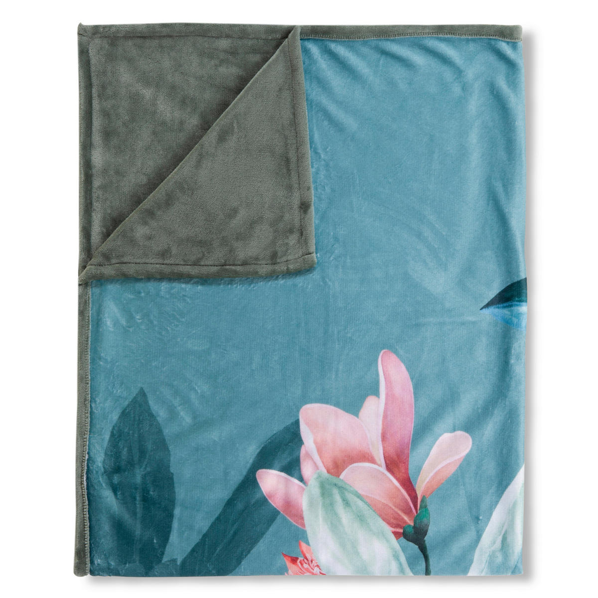 Wohndecke Parler Polysamt Parler - grün (130,00/160,00cm) - Descanso