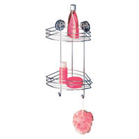 Eckregal Chrom Stahl B/H/L: ca. 23x43x21 cm Eckregal_2Etg.Vacuum-Loc - Chrom (21,00/23,00/43,00cm) - Wenko