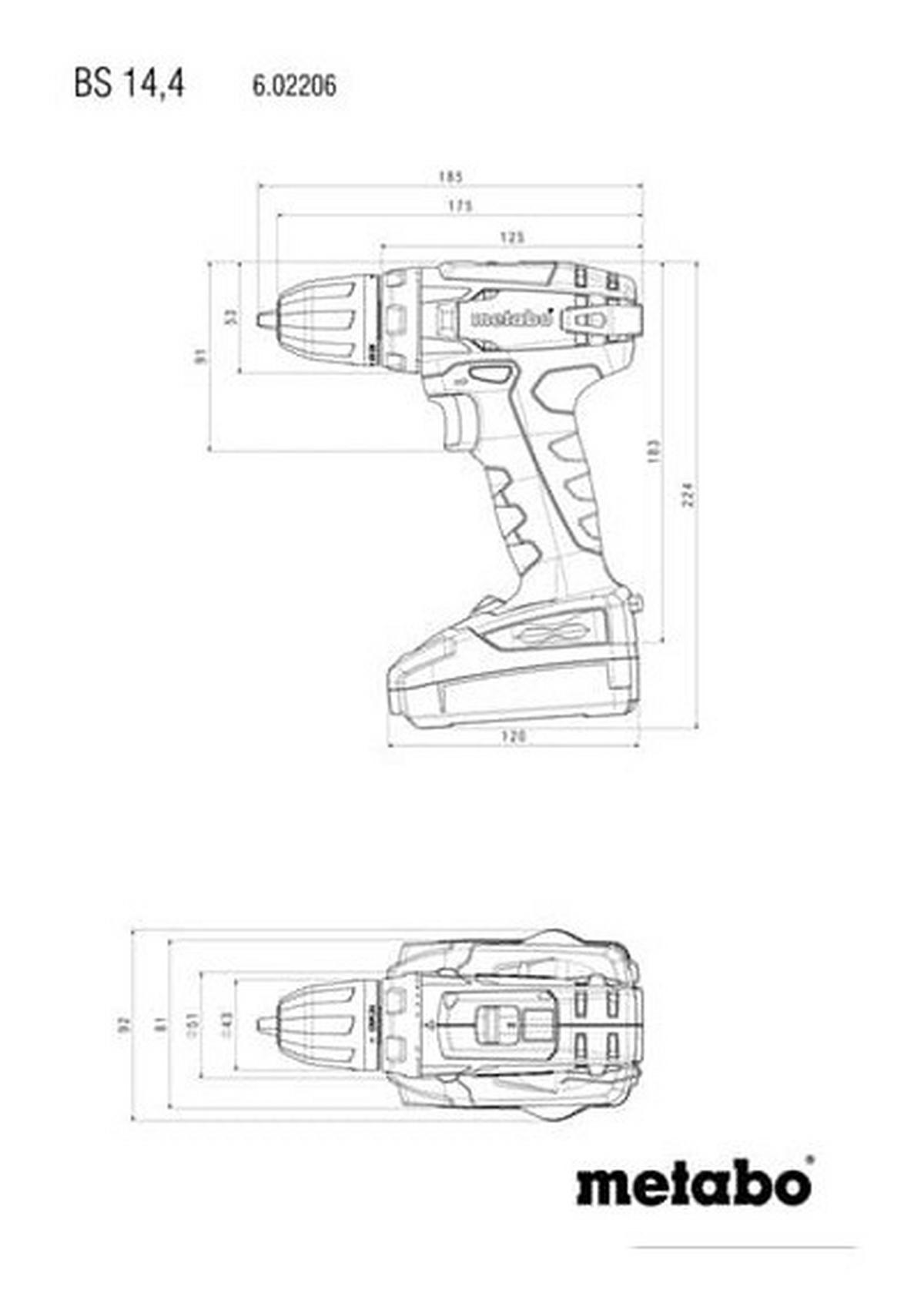 Metabo Akku-BohrschrauberBS 14.4 BS14.4 602206880 ca. 14,4 V BS 14.4 - grün - Metabo