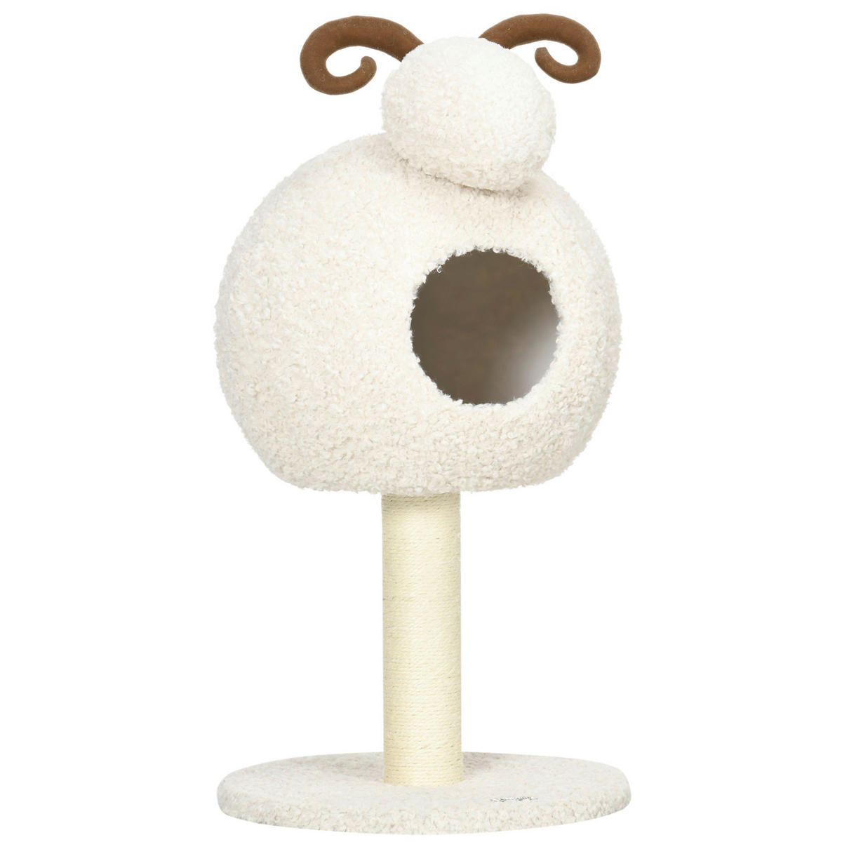 PawHut Kratzbaum cremeweiß Polyester B/H/L: ca. 40x80x40 cm Kratzbaum - cremeweiß (40,00/40,00/80,00cm) - PawHut