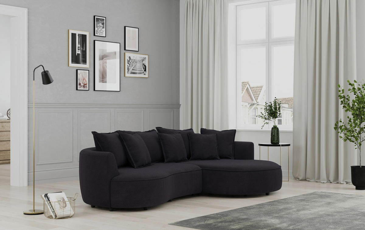Polsterecke Levi stone Microfaser B/H/T: ca. 287x66x168 cm Levi - schwarz/stone (287,00/66,00/168,00cm)