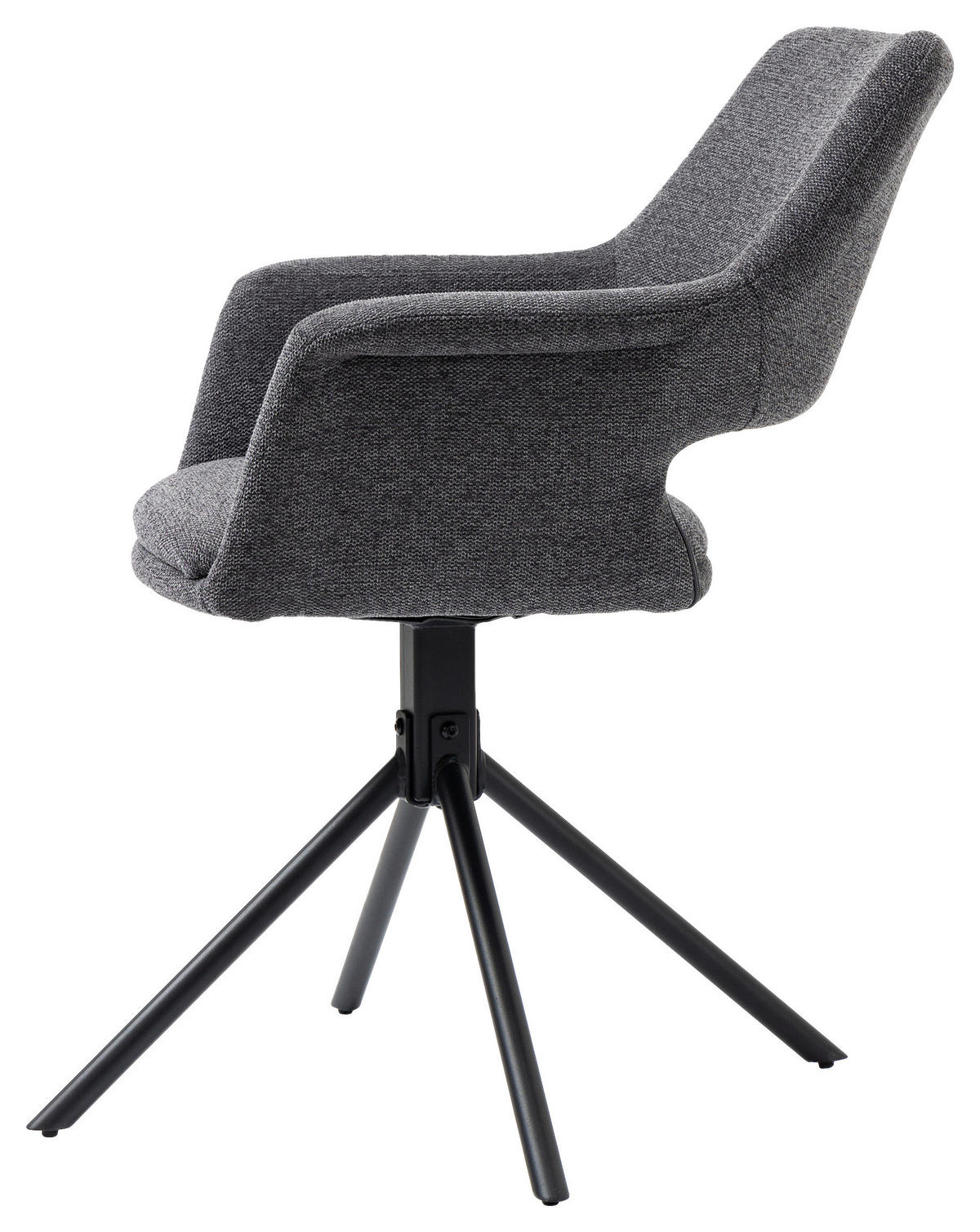 Stuhl ELEONORE 2er-Set grau schwarz Webstoff Metall B/H/T: ca. 57x84x61 cm ELEONORE 2er-Set - schwarz/grau (57,00/84,00/61,00cm) - byLIVING