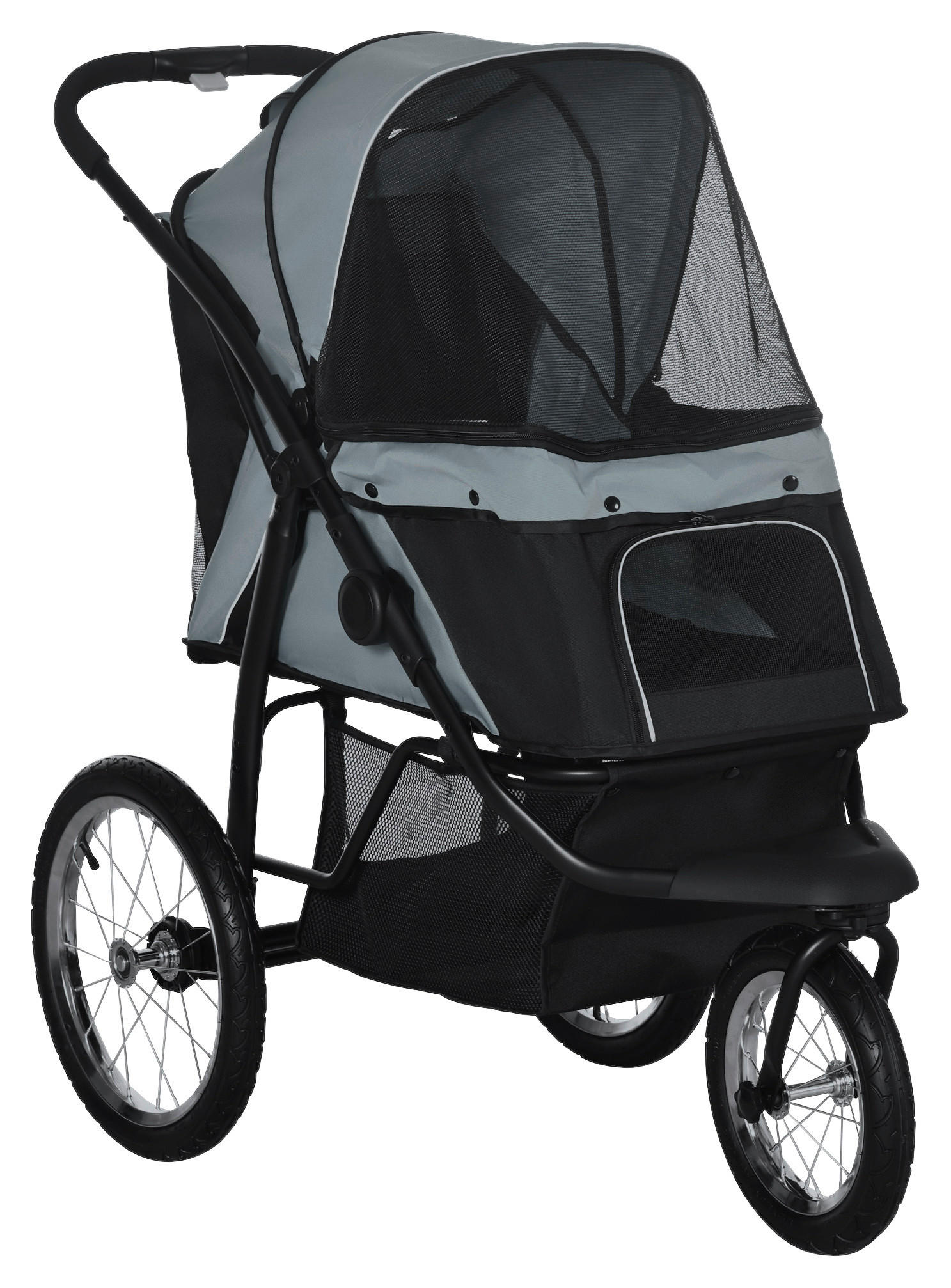 PawHut Hunde-Zubehör grau Polypropylen B/H/L: ca. 58x111x107 cm Hundebuggy - grau (107,00/58,00/111,00cm) - PawHut