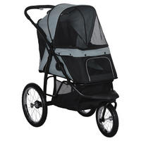 PawHut Hunde-Zubehör grau Polypropylen B/H/L: ca. 58x111x107 cm Hundebuggy - grau (107,00/58,00/111,00cm) - PawHut