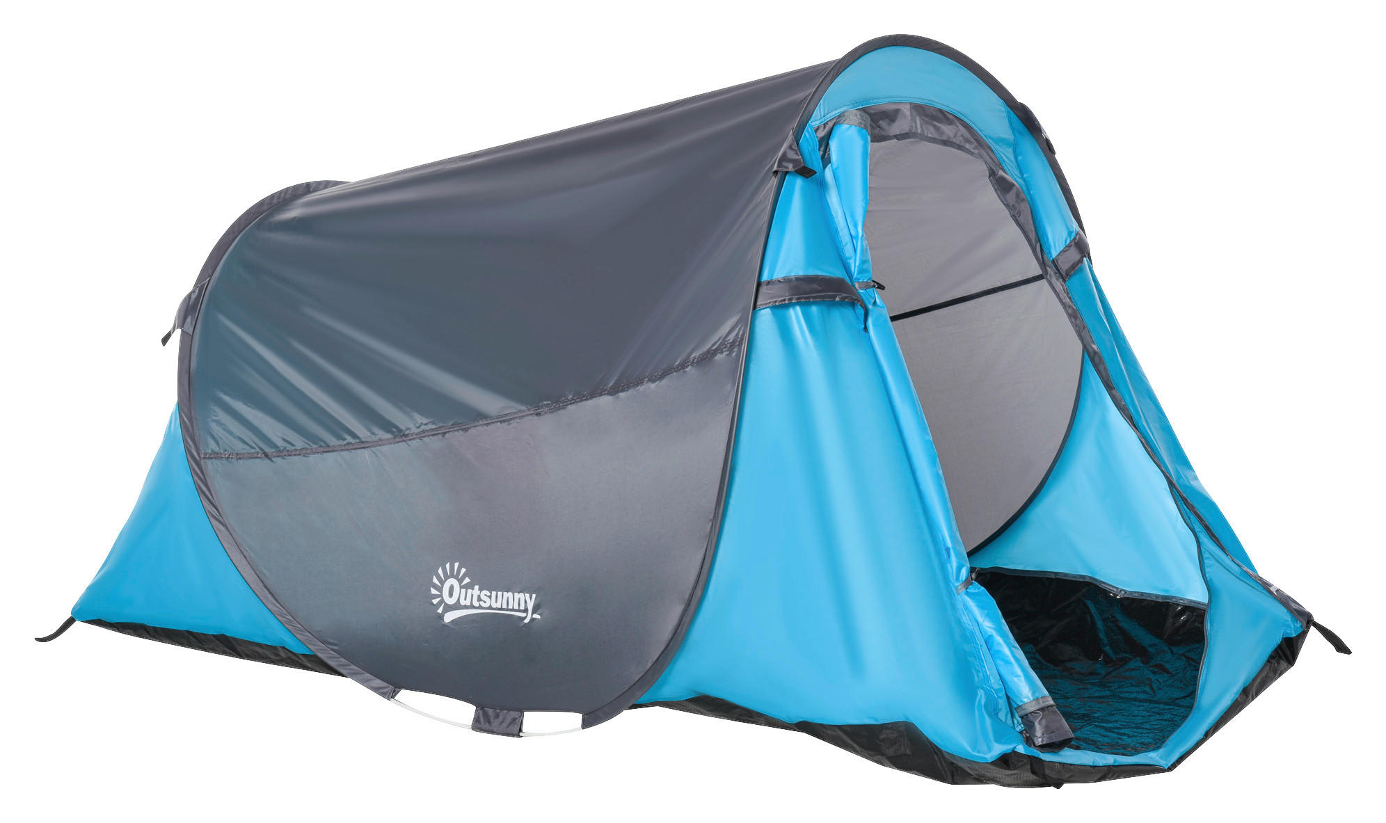 Outsunny Zelt blau Polypropylen B/H/L: ca. 108x220x110 cm Wurfzelt - blau/grau (110,00/108,00/220,00cm) - Outsunny