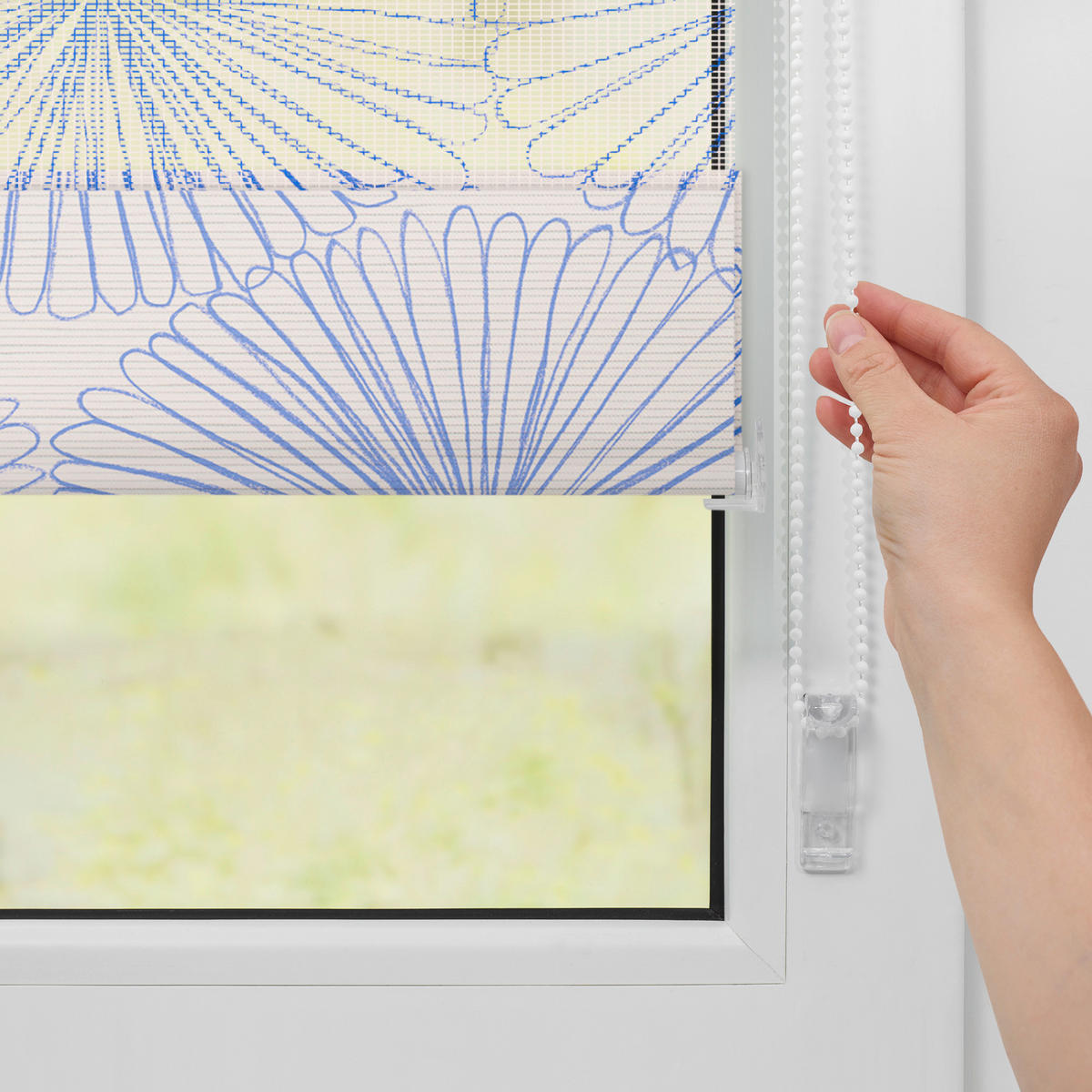 Doppelrollo Duo Flower Wheel gelb B/L: ca. 100x130 cm Duo Flower Wheel - gelb (100,00/130,00cm) - LICHTBLICK