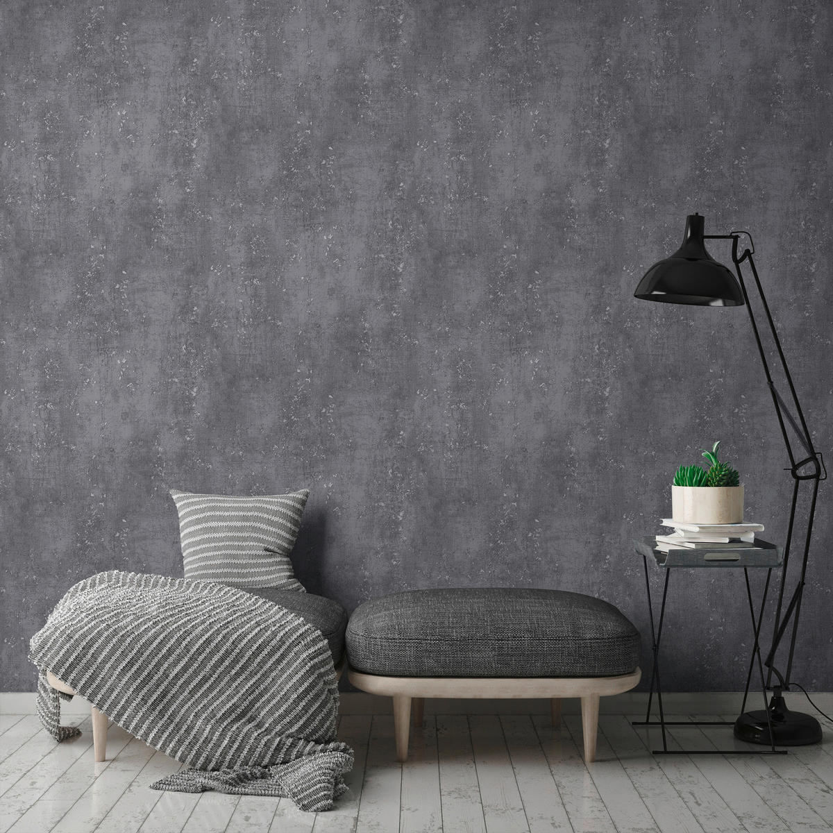 A.S.Creation Vliestapete anthrazit B/H/D: ca. 53x1005x8 cm Vliestapete - anthrazit (8,00/1005,00cm) - A.S.Creation