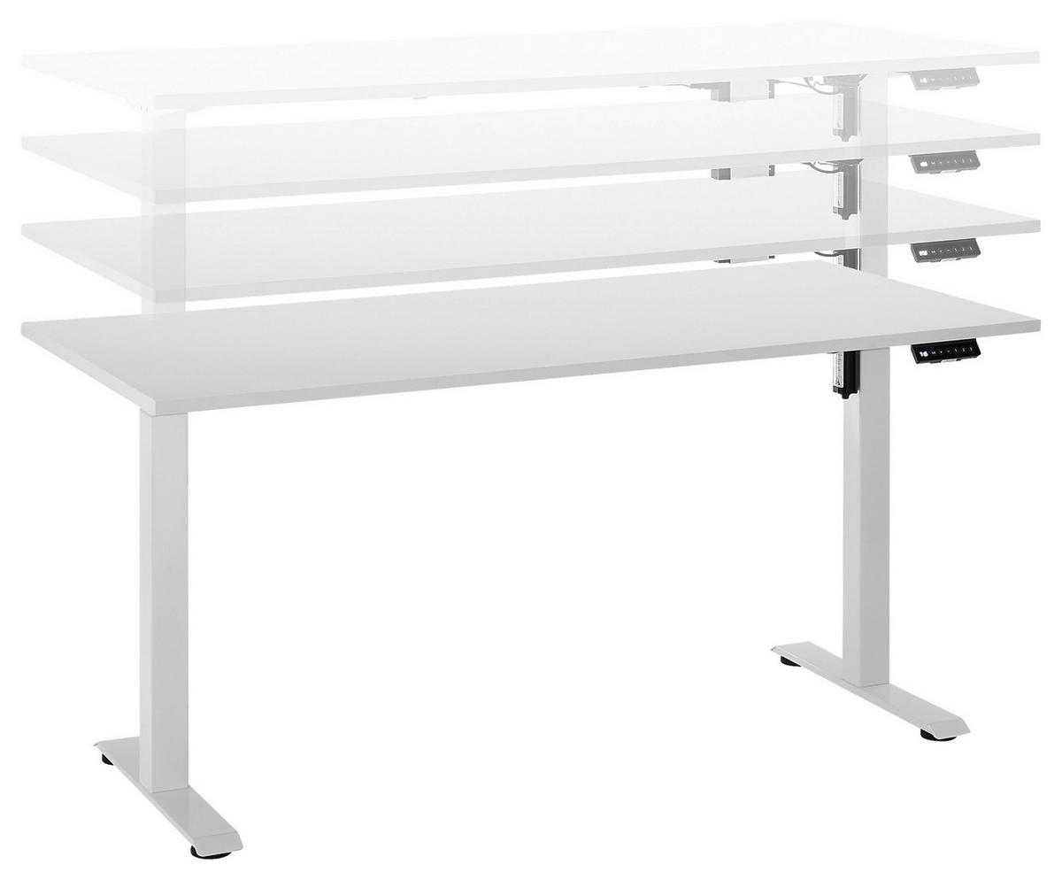 höhenverstellbarer Schreibtisch Ben weiß B/H/T: ca. 137x120x68 cm Ben - weiß (137,00/120,00/68,00cm)