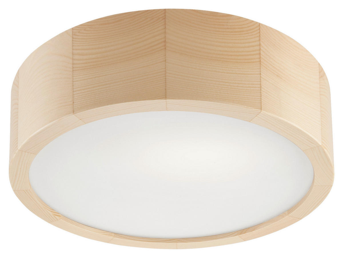 Lamkur Deckenleuchte EVELINE 38001 kiefer Glas Holz H/L: ca. 8x27 cm E27 1 Brennstellen Eveline - kiefer (27,00cm) - Lamkur