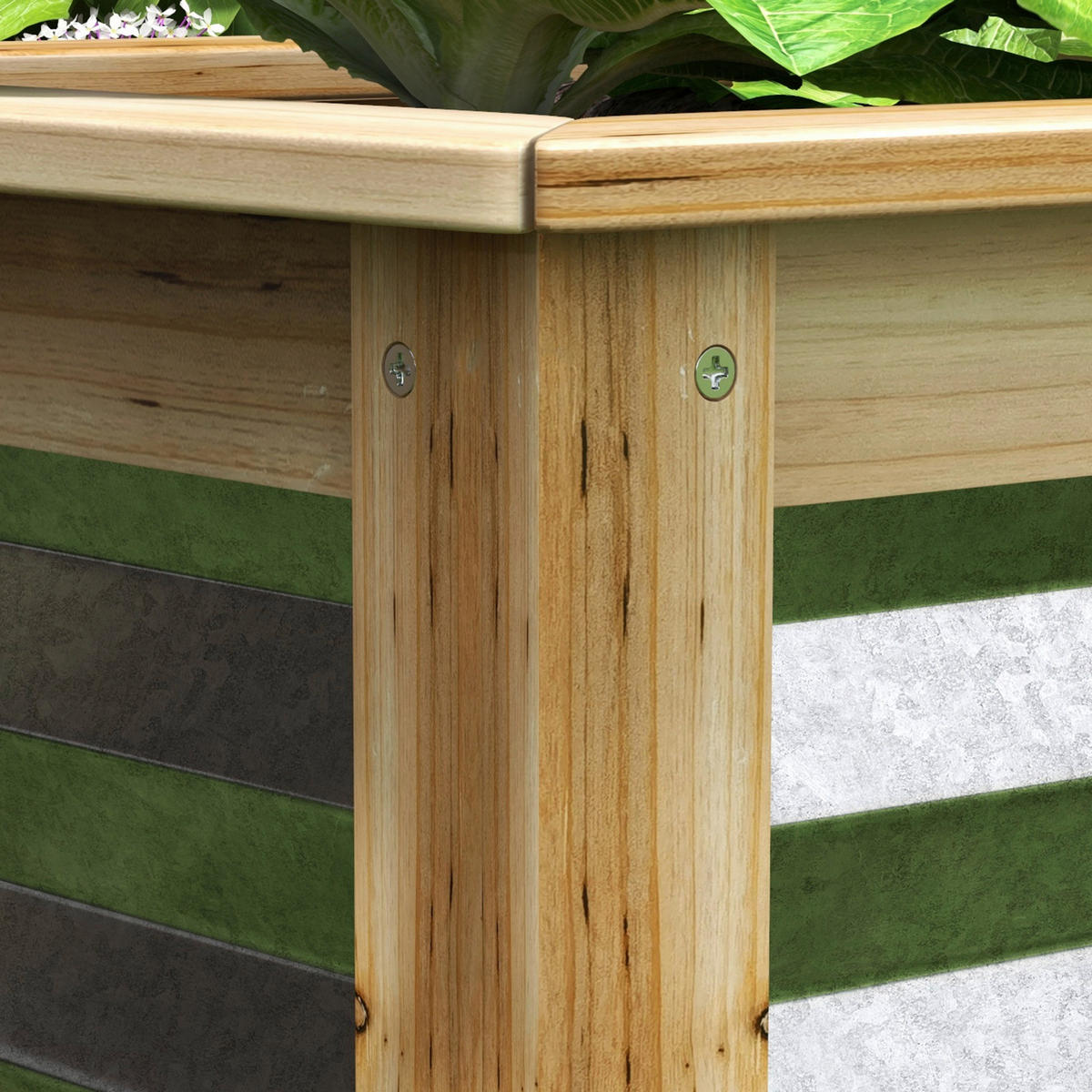Outsunny Hochbeet silber Metall B/H/L: ca. 45x30x90 cm Hochbeet - natur/silber (90,00/45,00/30,00cm) - Outsunny