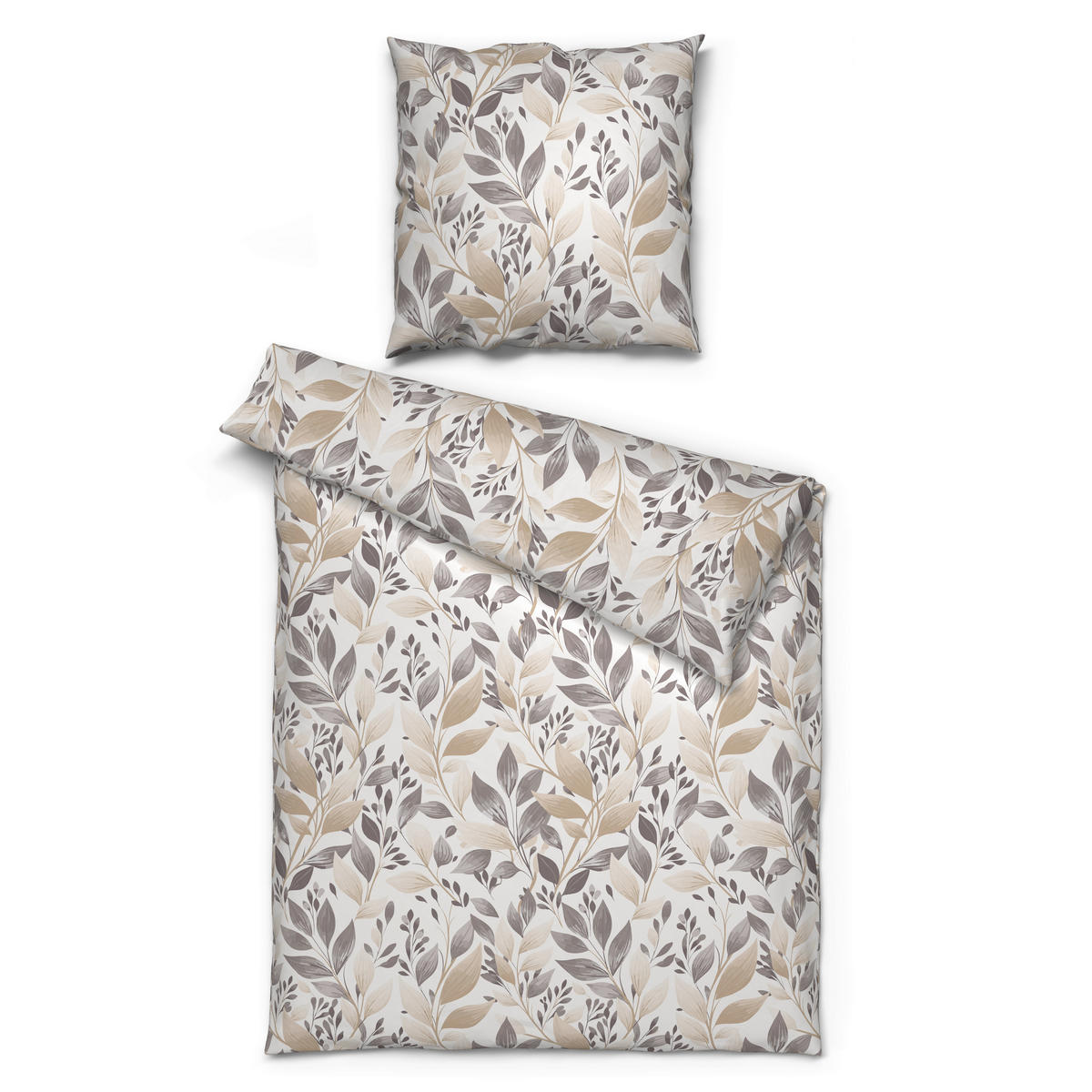 Baumwoll Bettwäsche Renforce Bettwäsche_Renforce Blätter - beige (135,00/200,00cm) - Dobnig