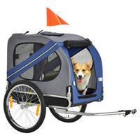 PawHut Fahrradanhänger grau grau B/H/L: ca. 73x130x90 cm Fahrradanhänger - blau/grau (90,00/73,00/130,00cm) - PawHut