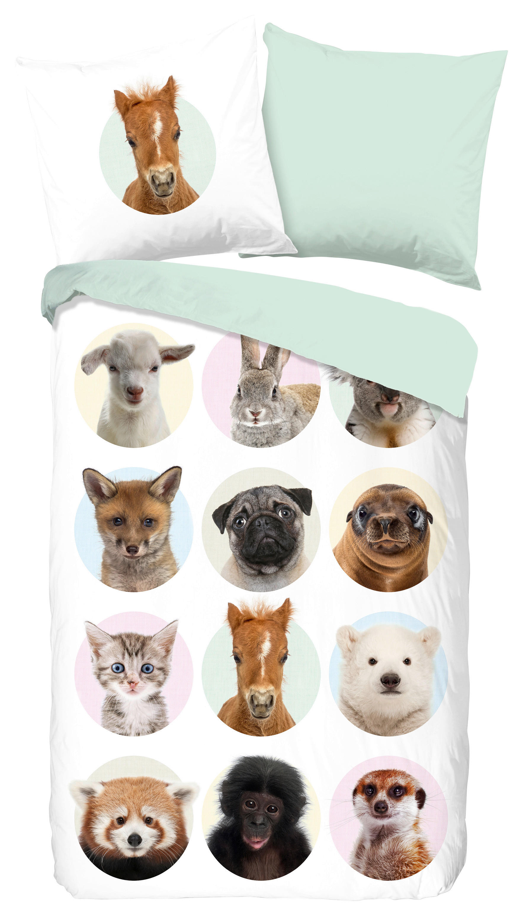 Baumwoll Bettwäsche Young Animals Renforce Young Animals - Multi (135,00/200,00cm) - Good Morning