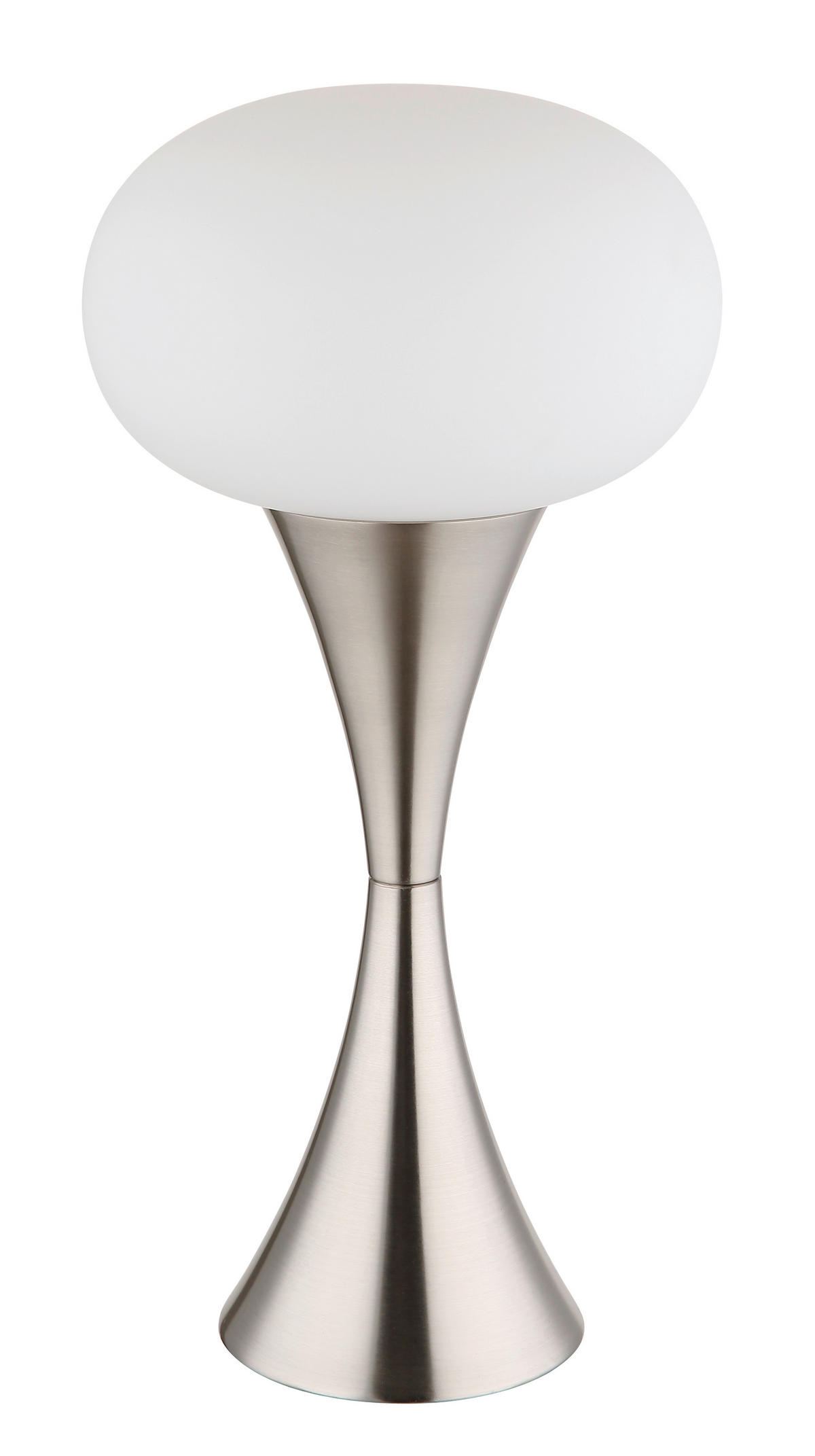 GLOBO Tischleuchte nickel matt Opal Metall Glas H/D: ca. 36,9x18 cm E14 1 Brennstellen LULA - nickel matt/Opal (18,00/36,90cm) - GLOBO