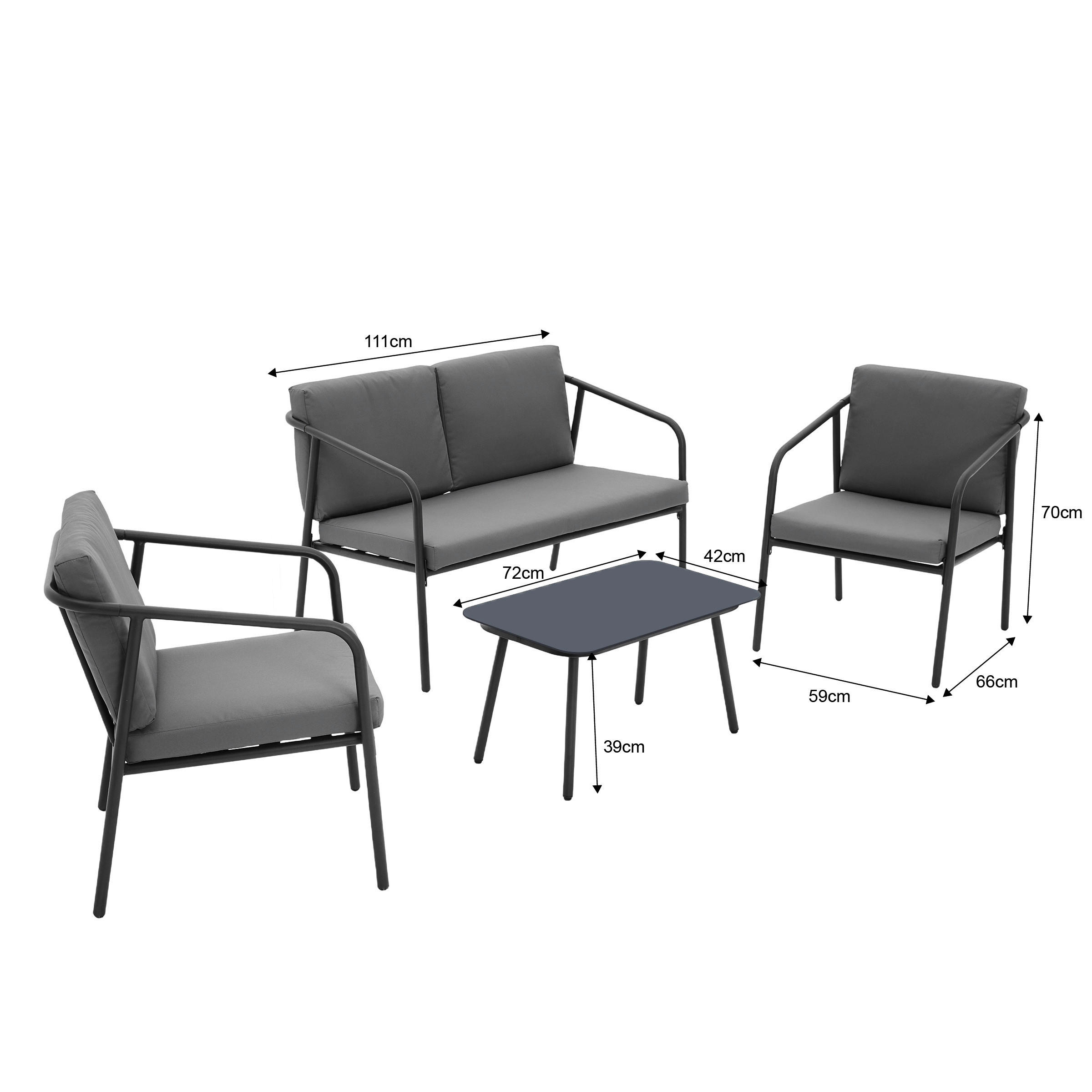 Thumbnail - POCOline Loungeset Samos grau Stahl