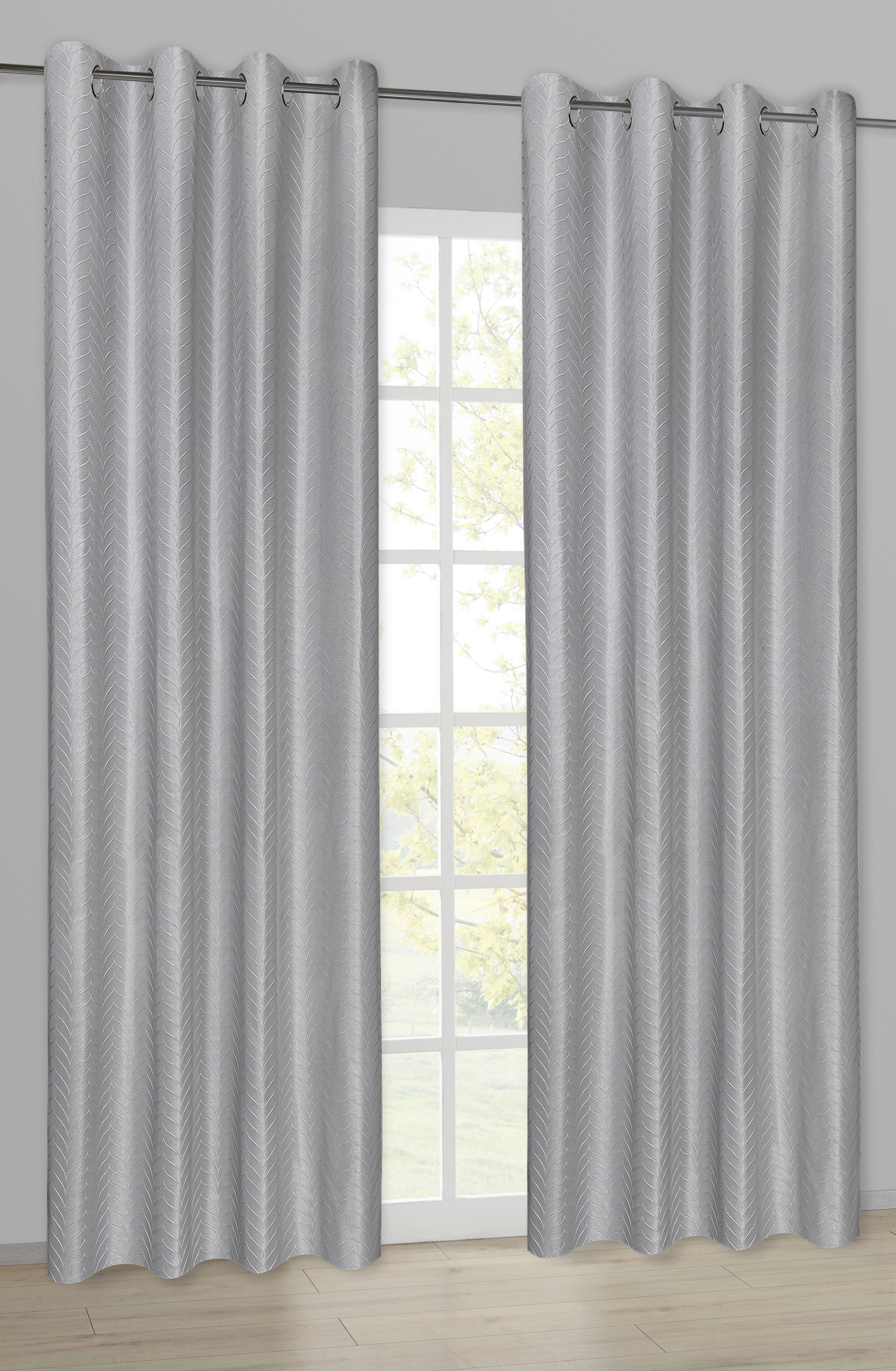 Ösenvorhang Kiel silber B/L: ca. 145x245 cm Kiel - silber (145,00/245,00cm) - Happy Home