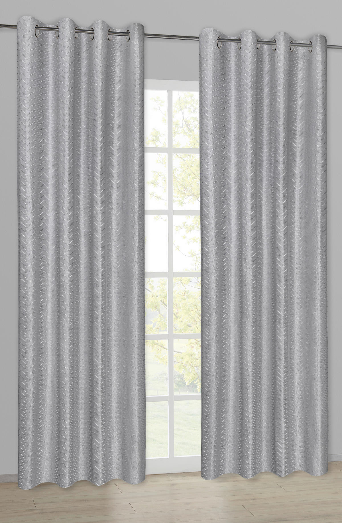 Ösenvorhang Kiel silber B/L: ca. 145x245 cm Kiel - silber (145,00/245,00cm) - Happy Home