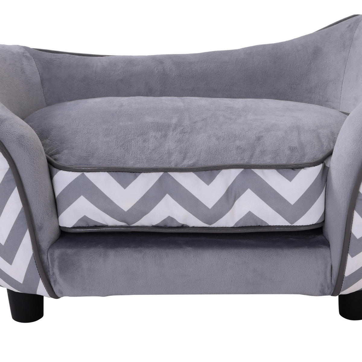 PawHut Hundebett grau Holz B/H/L: ca. 41x33,5x67 cm Hundebett - grau (67,00/41,00/33,50cm) - PawHut