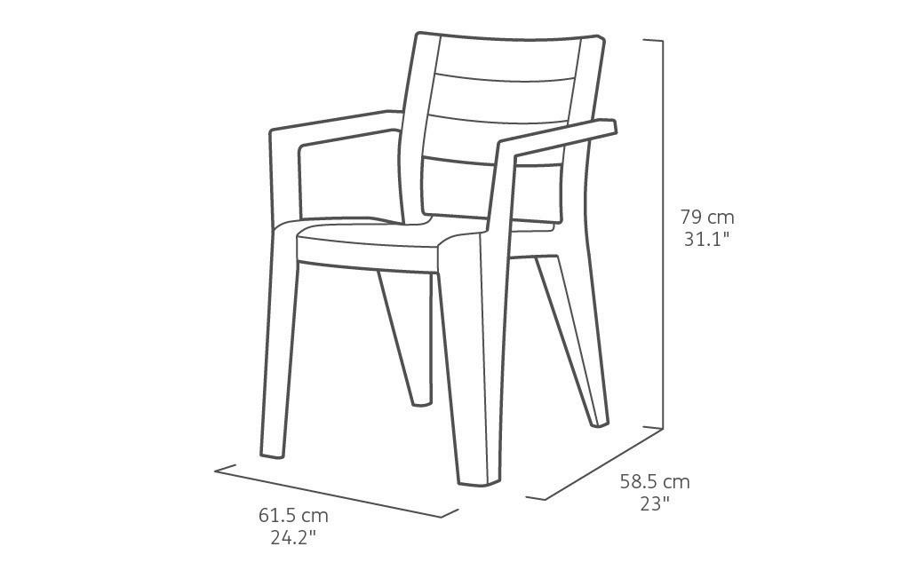 Keter Stapelstuhl Graphit Kunststoff B/H...