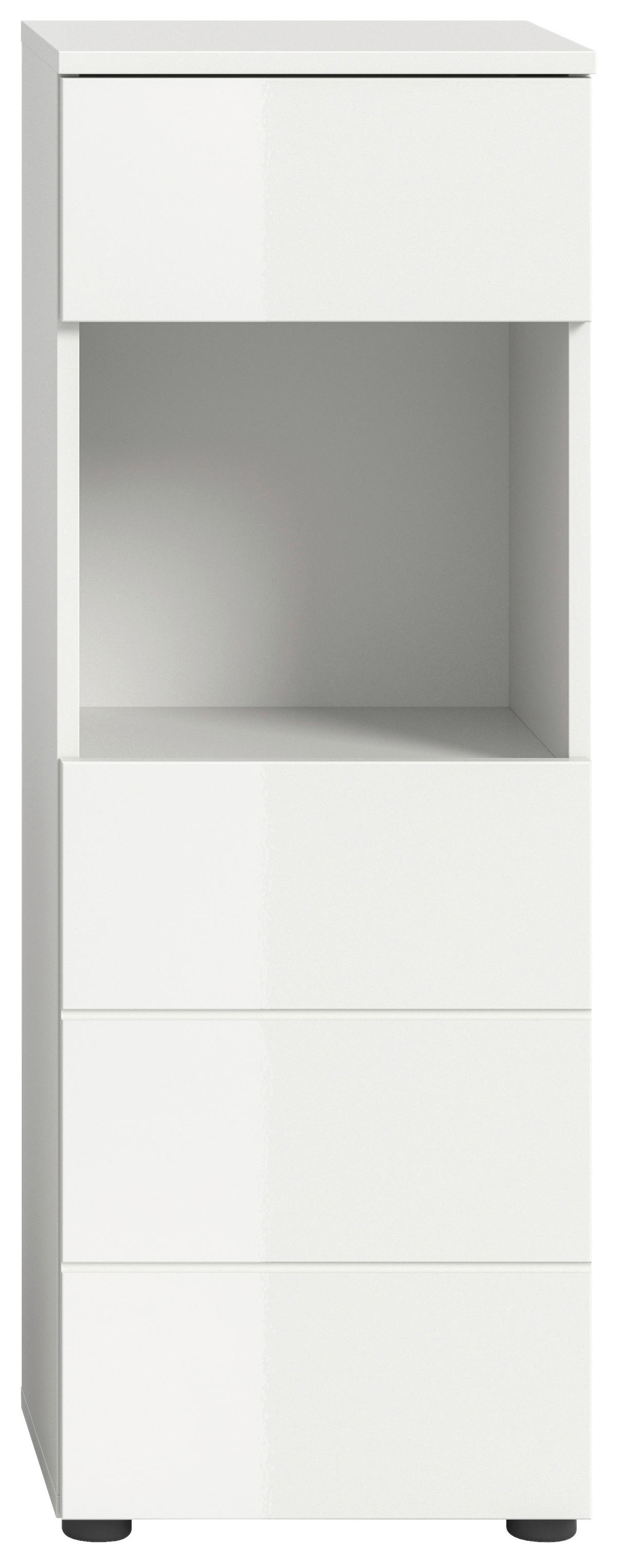 Badhochschrank VIRA weiß weiß Hochglanz B/H/T: ca. 38x106x34 cm VIRA - weiß (38,00/106,00/34,00cm) - xonox.home