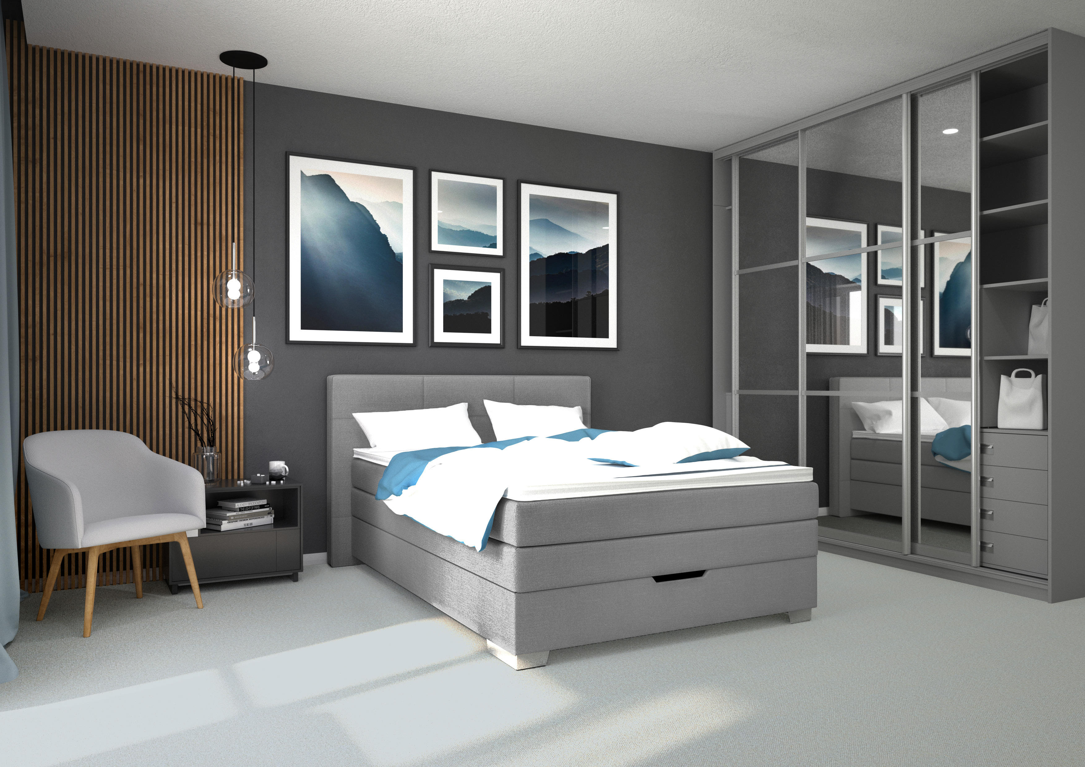 Luxus Poco Boxspringbett 140x200 Ebenbild