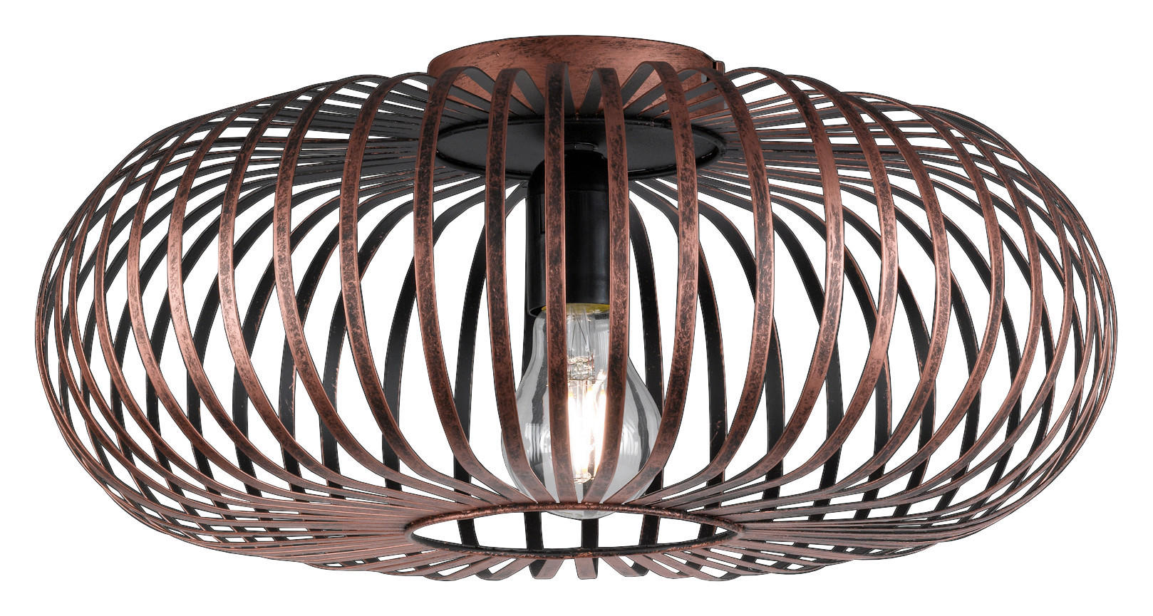 TRIO Deckenleuchte JOHANN 606900162 Kupfer Metall H/D: ca. 17x40 cm 1 Brennstellen Johann - Kupfer (40,00/17,00cm) - Trio