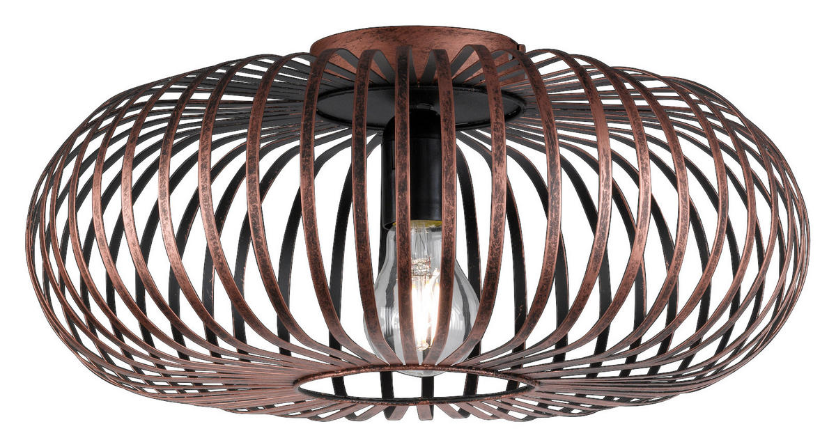 TRIO Deckenleuchte JOHANN 606900162 Kupfer Metall H/D: ca. 17x40 cm 1 Brennstellen Johann - Kupfer (40,00/17,00cm) - Trio
