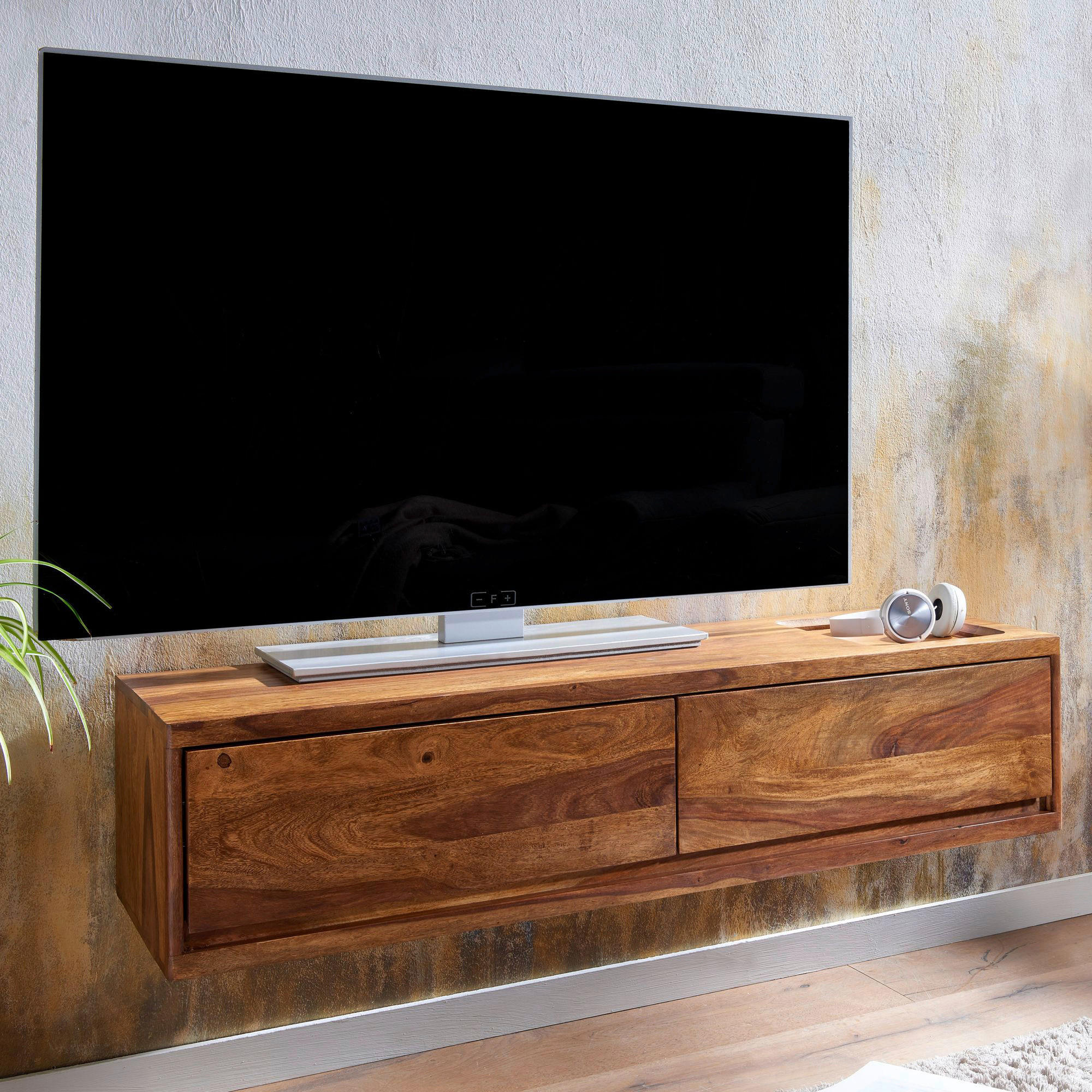 Lowboard rosenholz Nachbildung B/H/T: ca. 108x25x34 cm Lowboard - rosenholz (108,00/25,00/34,00cm) - Wohnling