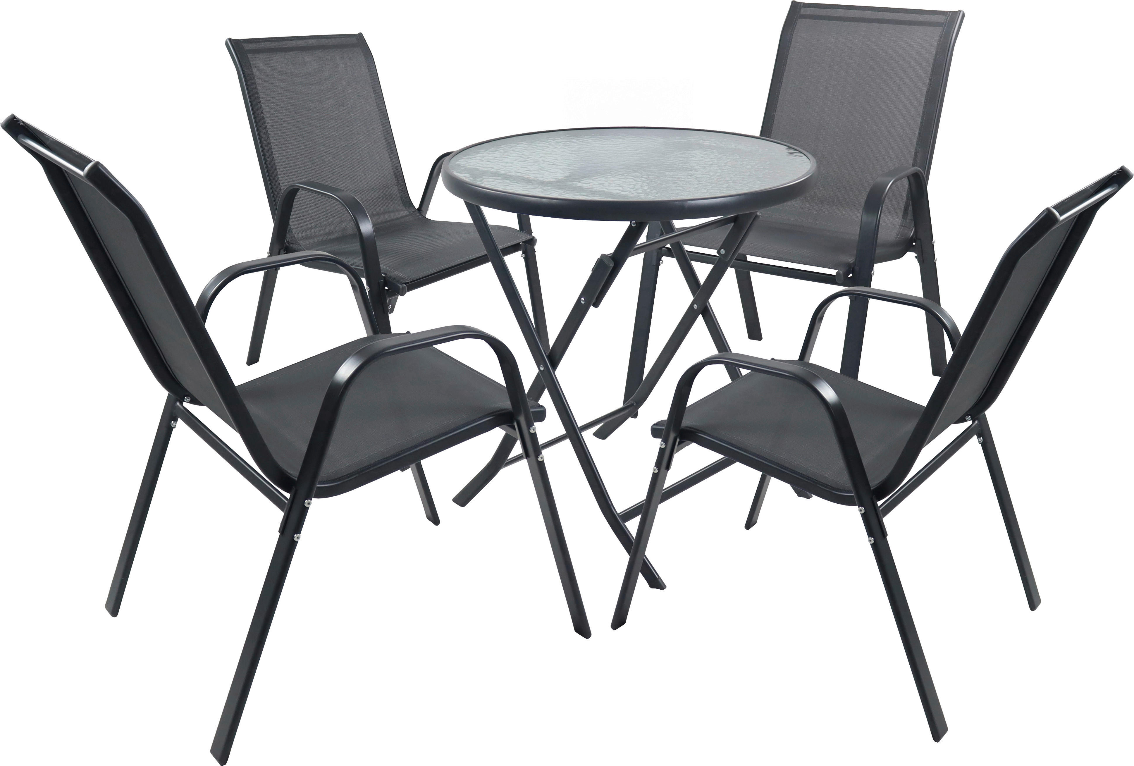 VCM Gartensitzgruppe Sonlas anthrazit Glas B/H/L: ca. 56x89x73 cm Sonlas - anthrazit (73,00/56,00/89,00cm) - VCM