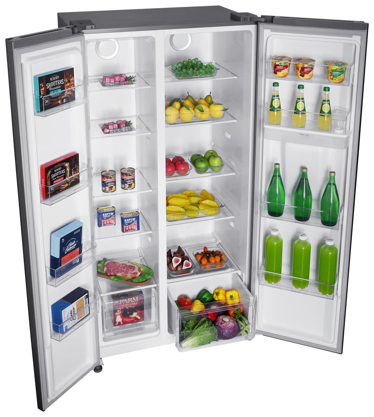 PKM Side-by-Side SBS505DNFWDDIX silber B/H/T: ca. 90x177x66 cm Side-by-Side SBS505DNFWDDIX - silber (90,00/177,00/66,00cm) - PKM