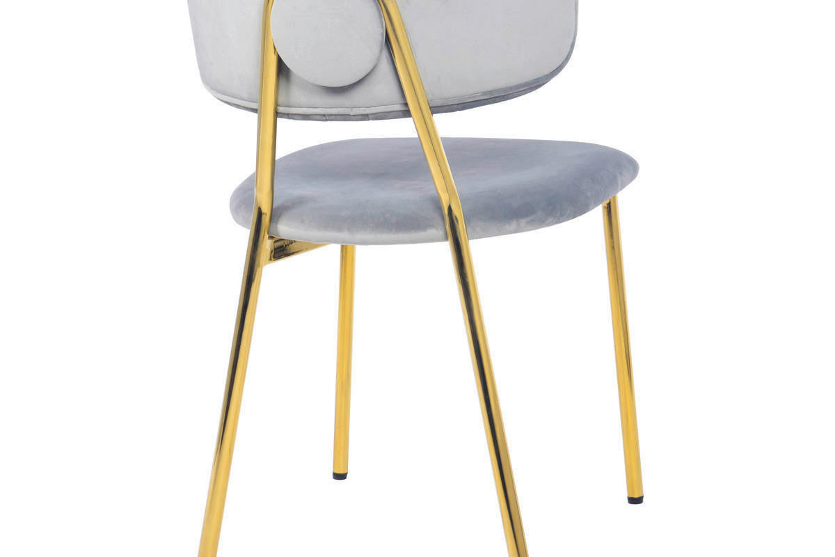 Stuhl Kian 100 2er-Set grau Microfaser B/H/T: ca. 47x80x51 cm Kian 100 2er-Set - gold/grau (47,00/80,00/51,00cm) - 360 Living