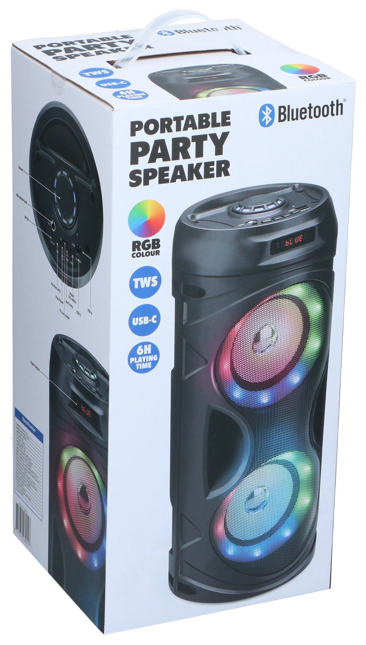Bluetooth-Lautsprecher schwarz B/H/L: ca. 18,9x41,5x19 cm Bluetooth-Lautsprecher - schwarz (19,00/18,90/41,50cm)