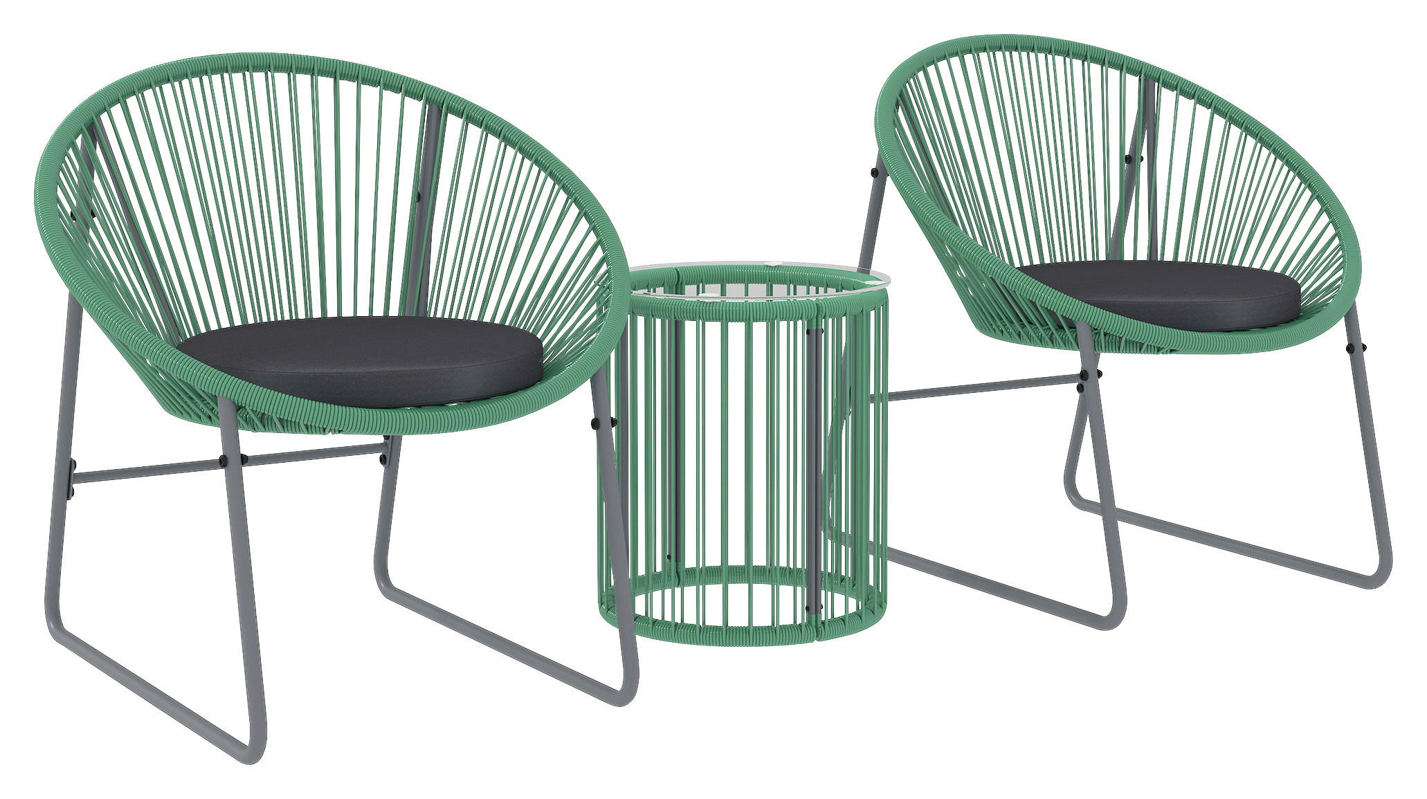 Outsunny Balkonmöbel-Set grün Polyethylen B/H/L: ca. 72x77x73 cm Balkonmöbel Set - grün (73,00/72,00/77,00cm) - Outsunny