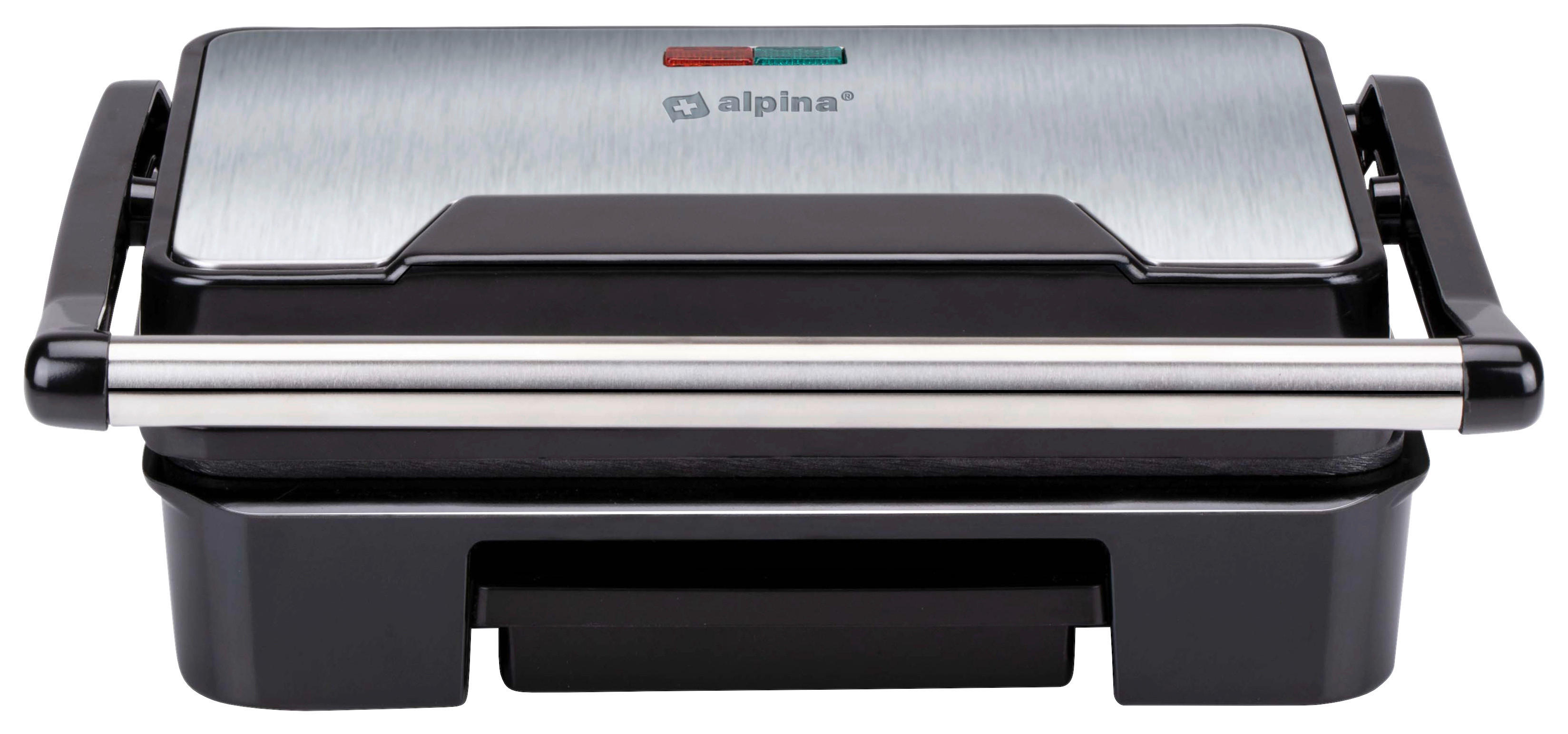 alpina Kontaktgrill silber Aluminium B/H/L: ca. 24x9,5x27,5 cm Kontaktgrill - silber (27,50/24,00/9,50cm) - alpina