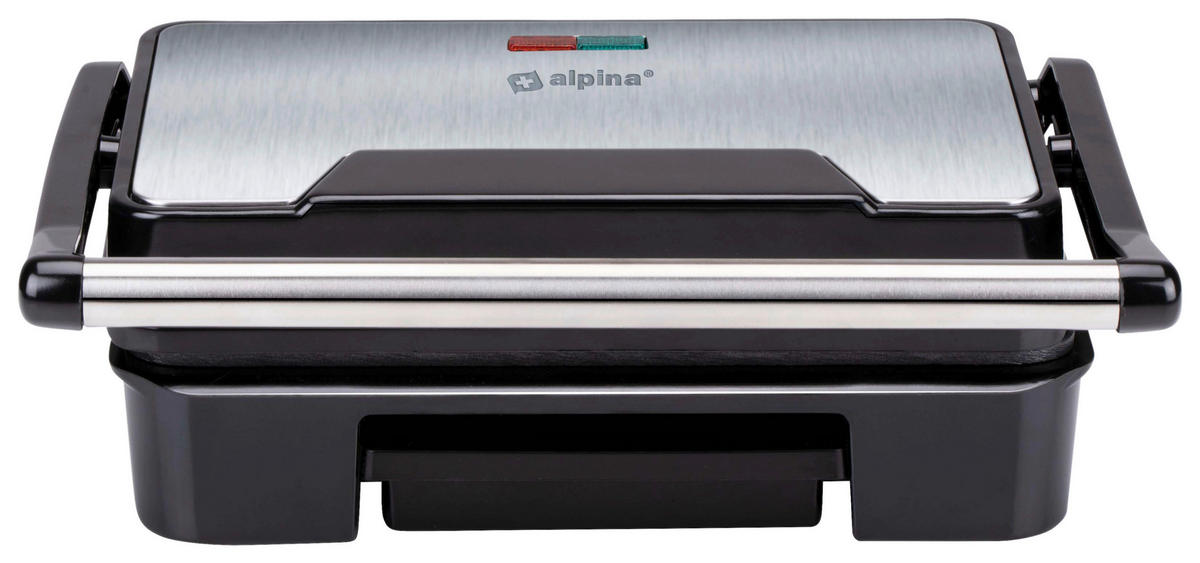 alpina Kontaktgrill silber Aluminium B/H/L: ca. 24x9,5x27,5 cm Kontaktgrill - silber (27,50/24,00/9,50cm) - alpina