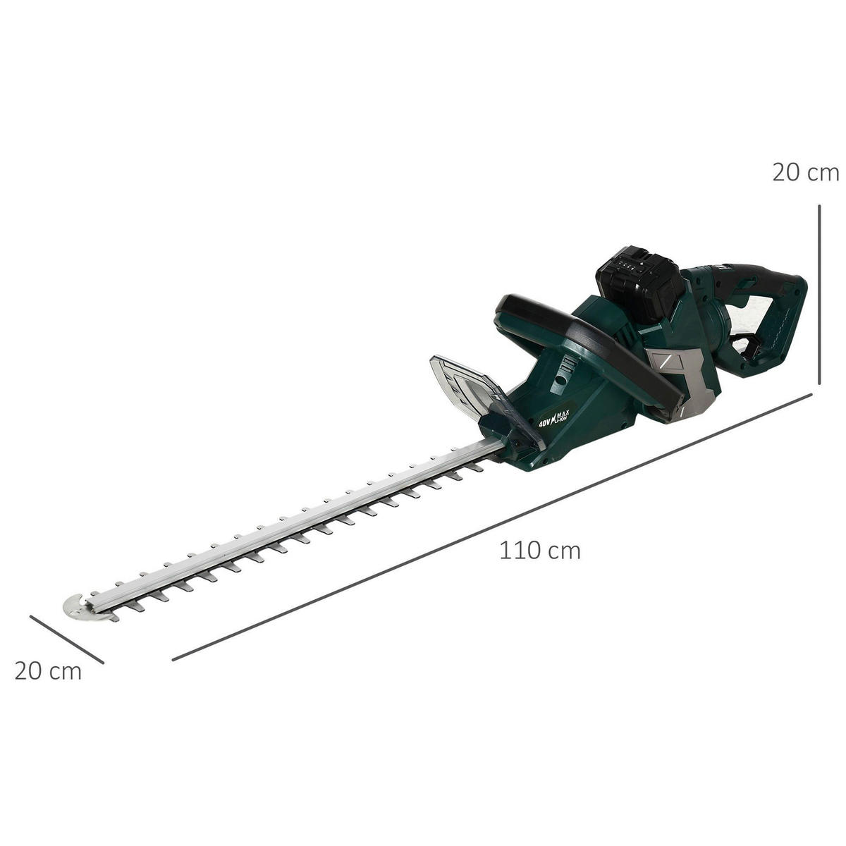 DURHAND Elektro Heckenschere ca. 220 V Elektro Heckenschere 845-742V90GN - schwarz/grün (110,00/20,00/20,00cm) - DURHAND