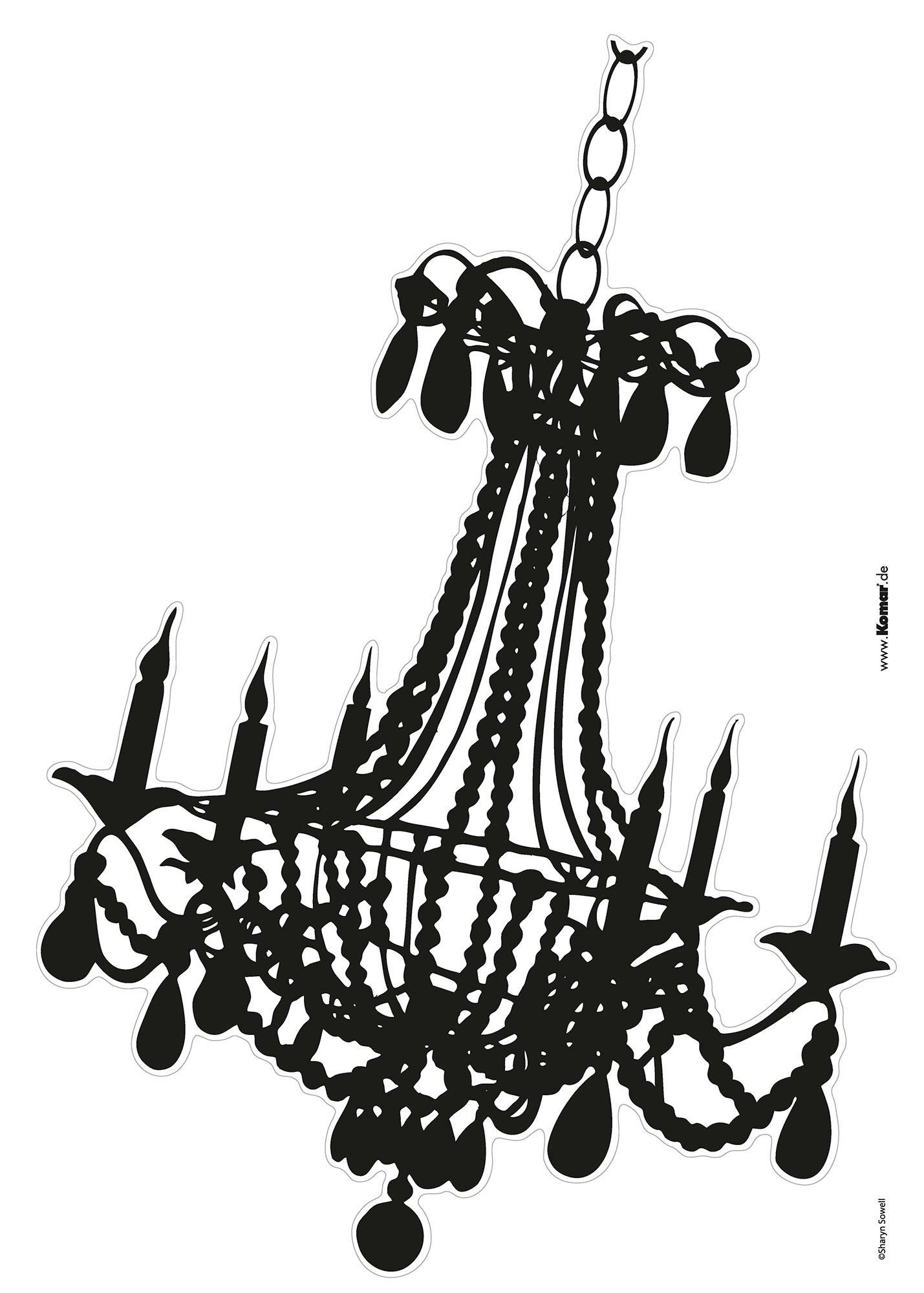 Komar Wandtattoo Kronleuchter  Kronleuchter B/L: ca. 50x70 cm Kronleuchter - (50,00/70,00cm) - Komar