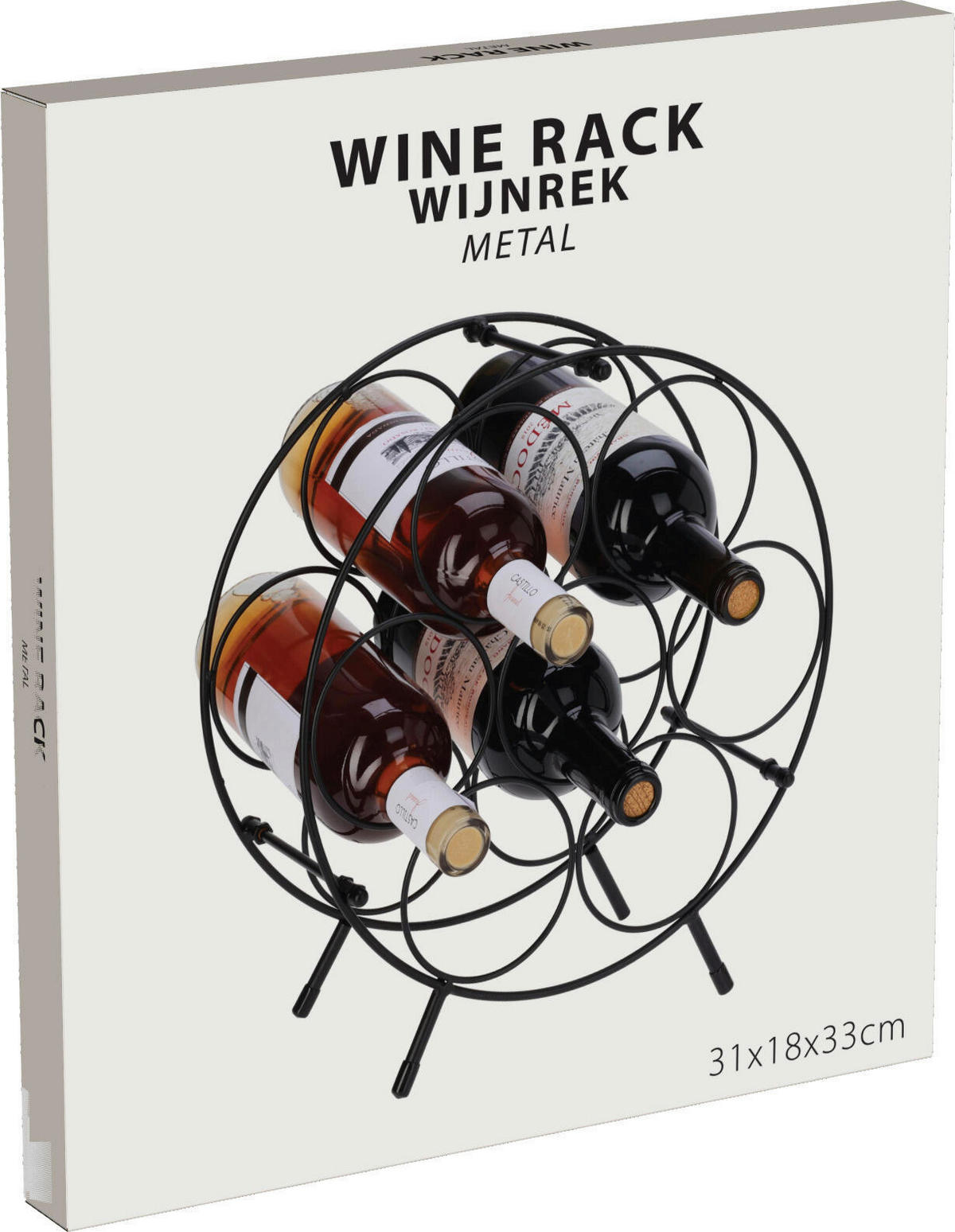 Weinregal schwarz Eisen B/H/L: ca. 32x3x35 cm Weinregal - schwarz (35,00/32,00/3,00cm)