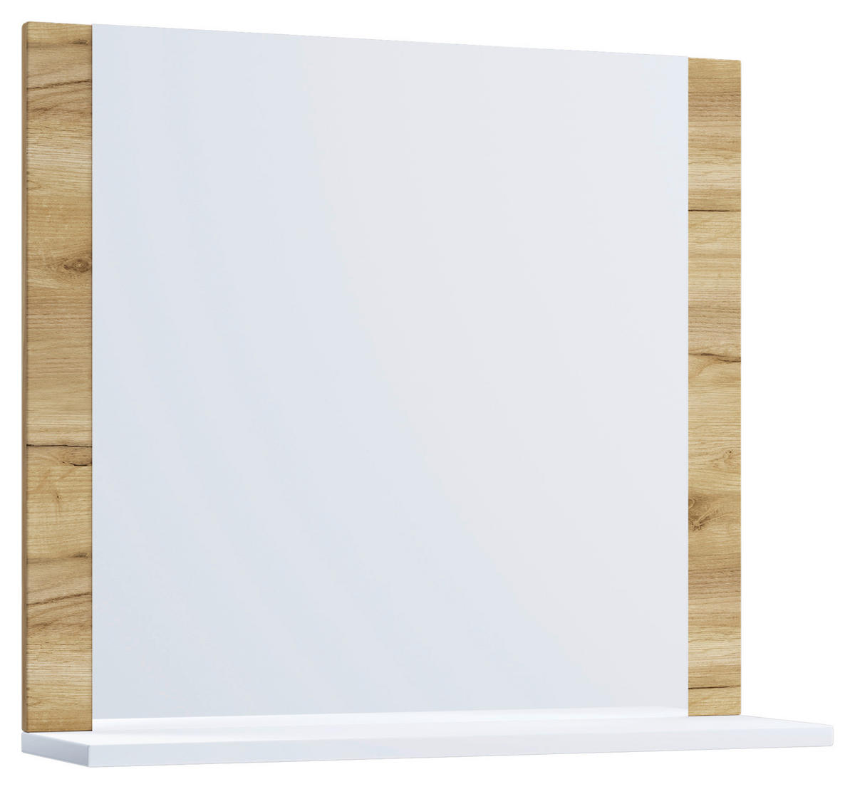Wandspiegel Lendas Eiche Honig Nachbildung weiß Holzwerkstoff B/H/T: ca. 60x65x17 cm Lendas - Eiche/weiß (60,00/65,00/17,00cm) - VCM Möbel