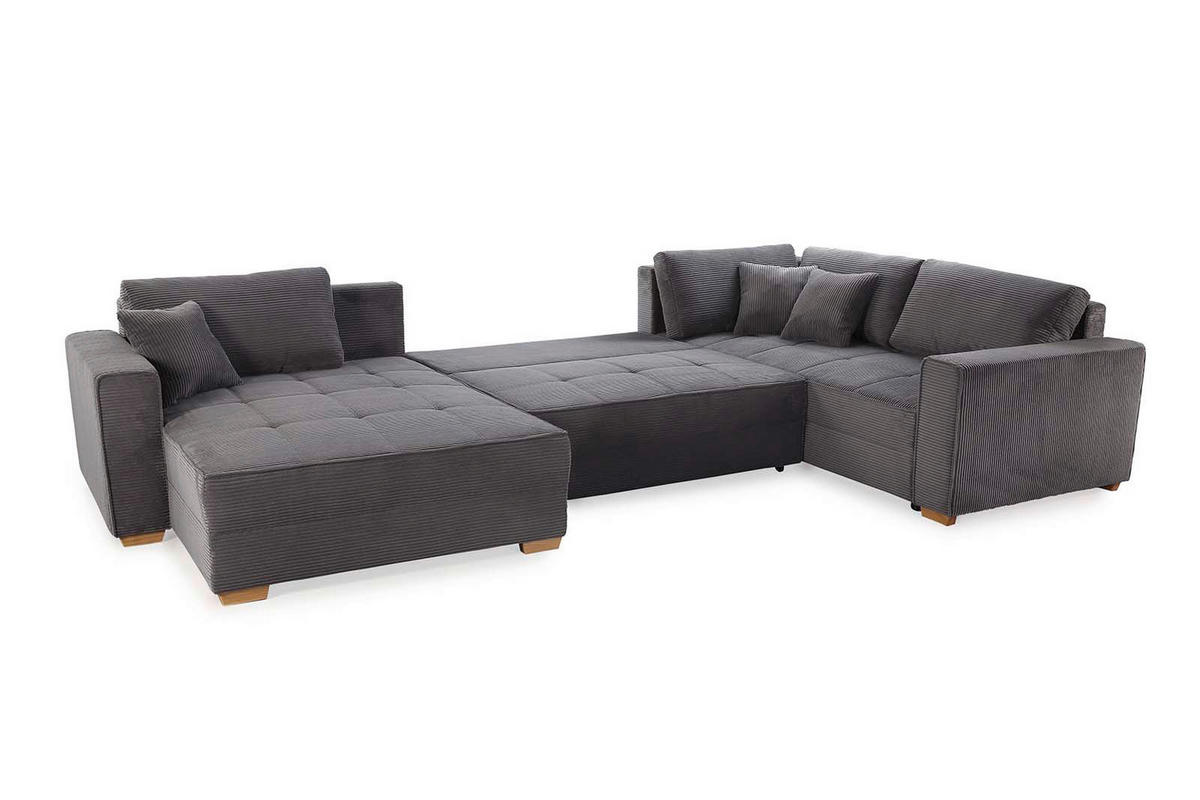 Wohnlandschaft grau Microfaser B/H/T: ca. 379x86x227 cm Brixen_Wohnlandschaft - grau (379,00/86,00/227,00cm)