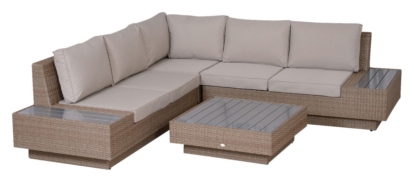 Outsunny Loungeset beige Polyrattan