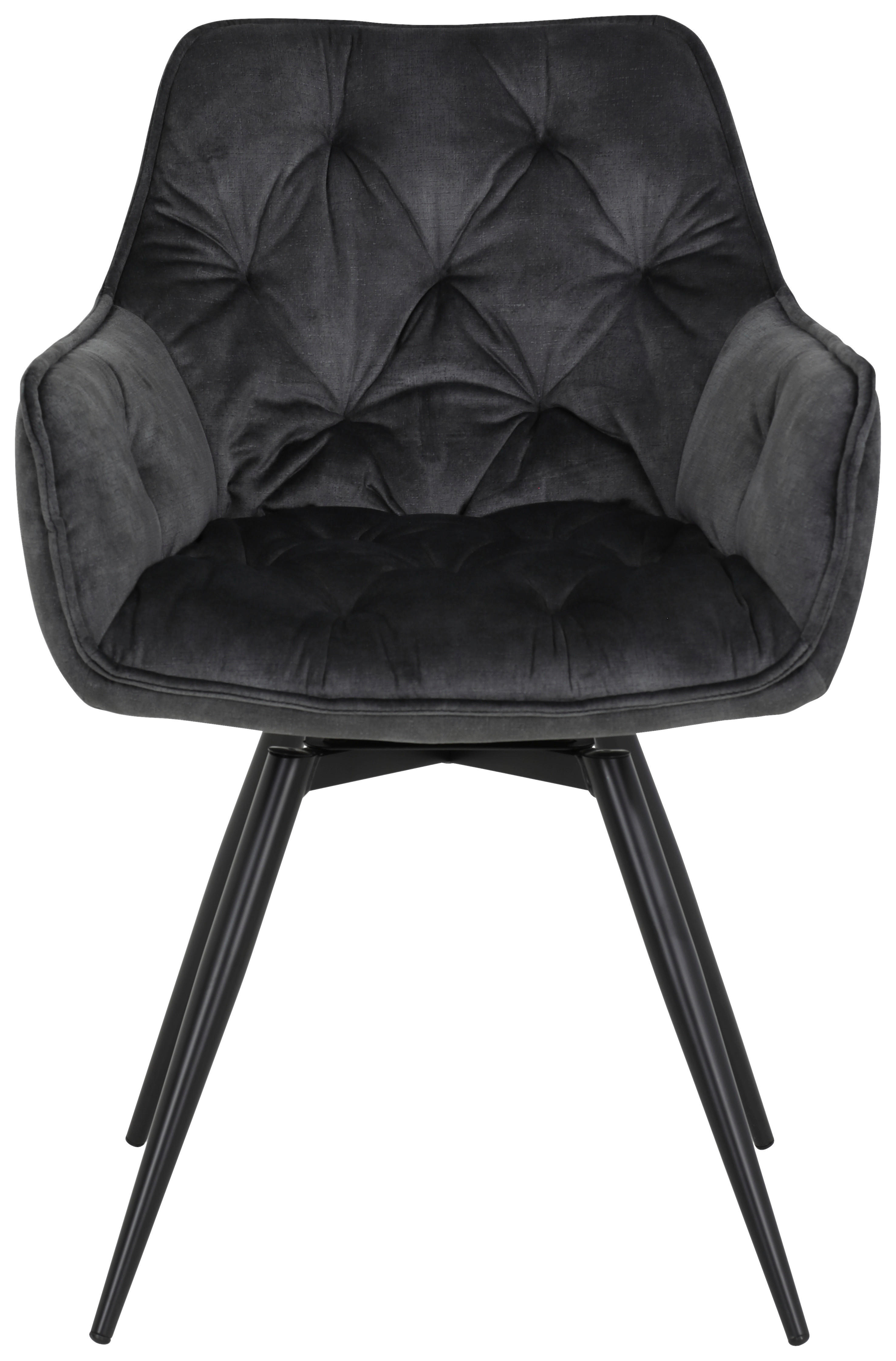 Hela Sessel FLORENTINA S anthrazit Velourstoff B/H/T: ca. 56x82x63 cm FLORENTINA S - schwarz/anthrazit (56,00/82,00/63,00cm) - Hela