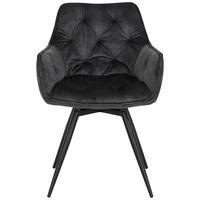 Hela Sessel FLORENTINA S anthrazit Velourstoff B/H/T: ca. 56x82x63 cm FLORENTINA S - schwarz/anthrazit (56,00/82,00/63,00cm) - Hela