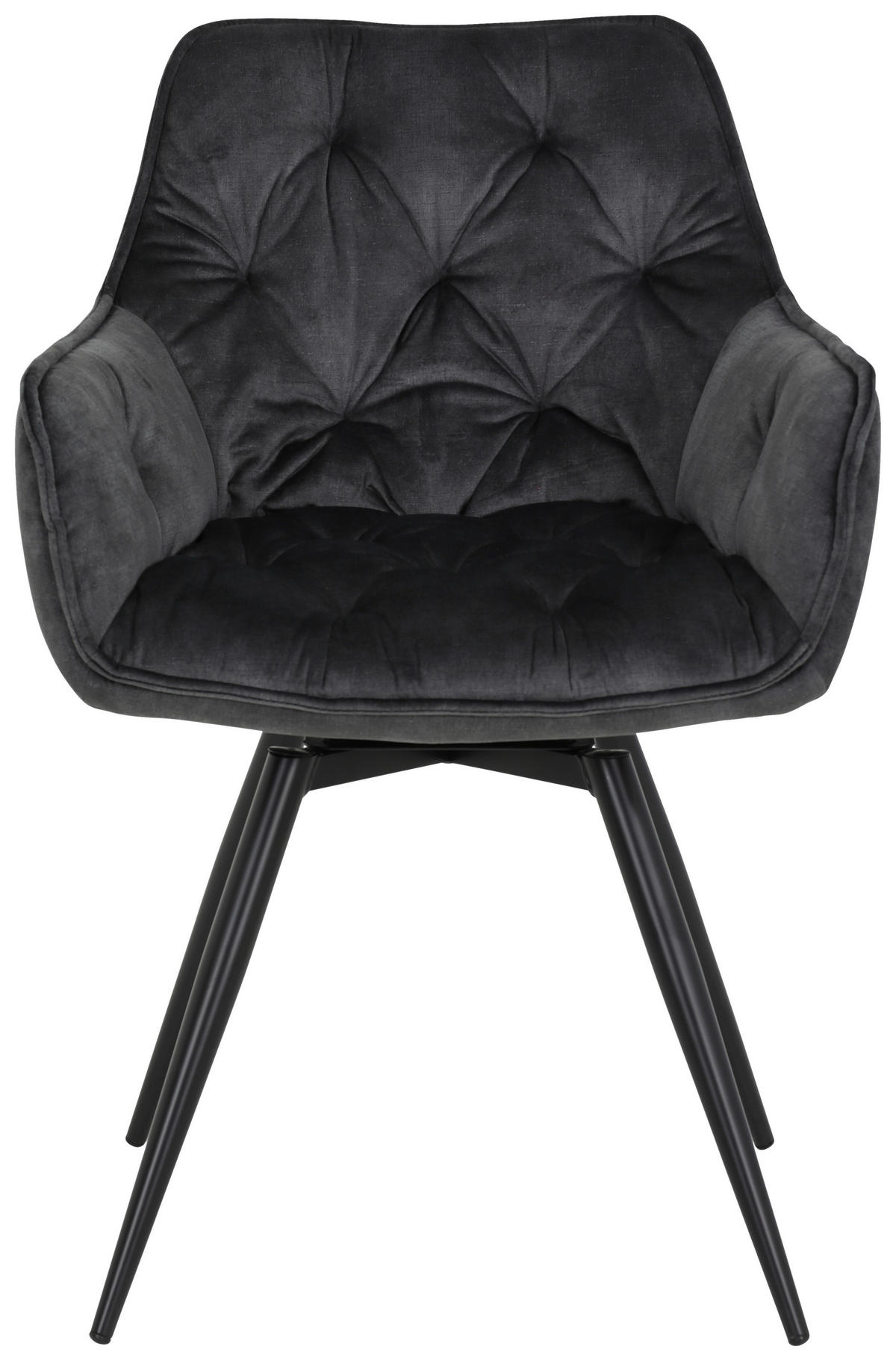 Hela Sessel FLORENTINA S anthrazit Velourstoff B/H/T: ca. 56x82x63 cm FLORENTINA S - schwarz/anthrazit (56,00/82,00/63,00cm) - Hela