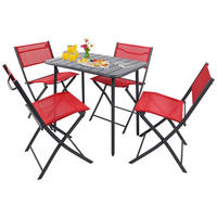 VCM Gartensitzgruppe Sumila rot Stahl B/H/L: ca. 80x72x55 cm Sumila - rot (55,00/80,00/72,00cm) - VCM